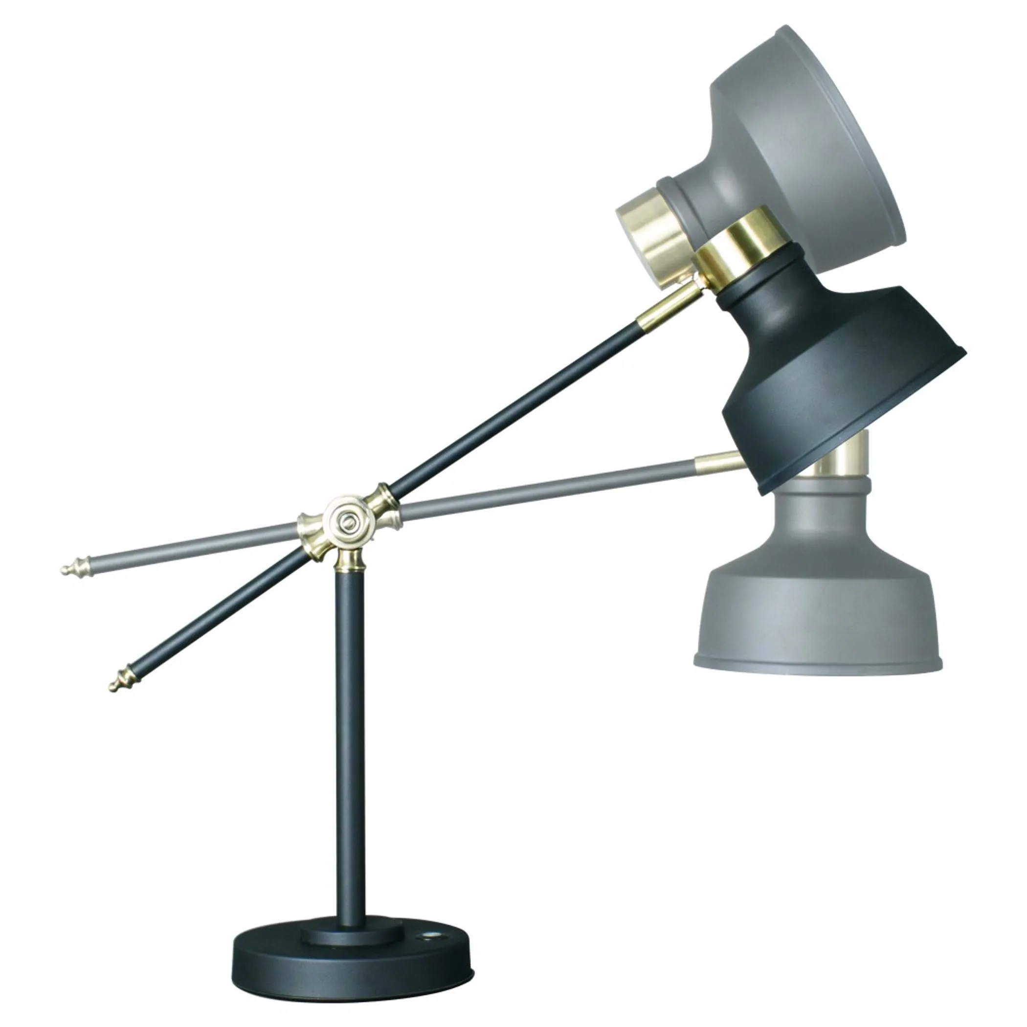Đèn bàn LED điều chỉnh được màu đen mờ và đồng thau cổ điển - Ảnh 2