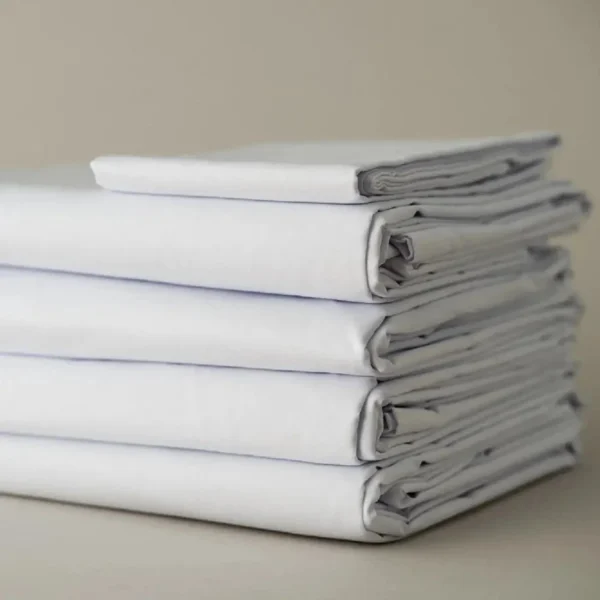 Bộ ga trải giường cotton chải kỹ màu trắng T-300