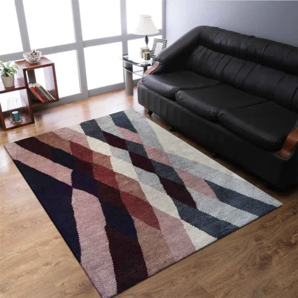 Thảm lụa dệt thắt tay Rugsotic Carpets 1,5m x 2,4m phong cách đương đại đa sắc