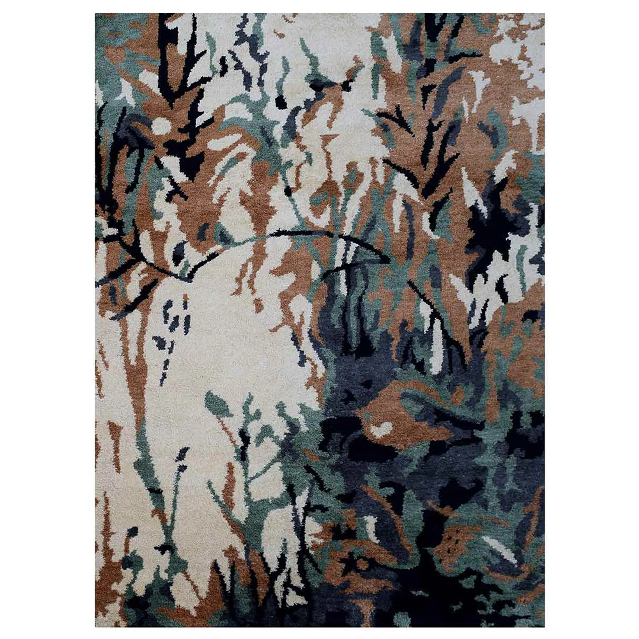 Thảm lụa dệt thắt tay Rugsotic Carpets họa tiết trừu tượng đa sắc - Ảnh 2