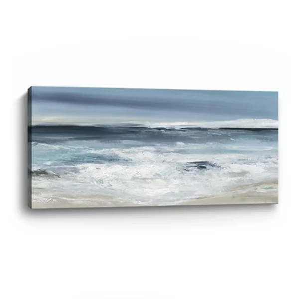 Tranh canvas bờ biển Long Beach không khung 152cm x 76cm