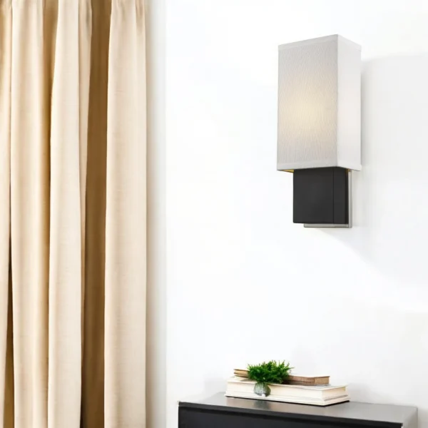 Đèn tường chữ nhật chụp vải lanh