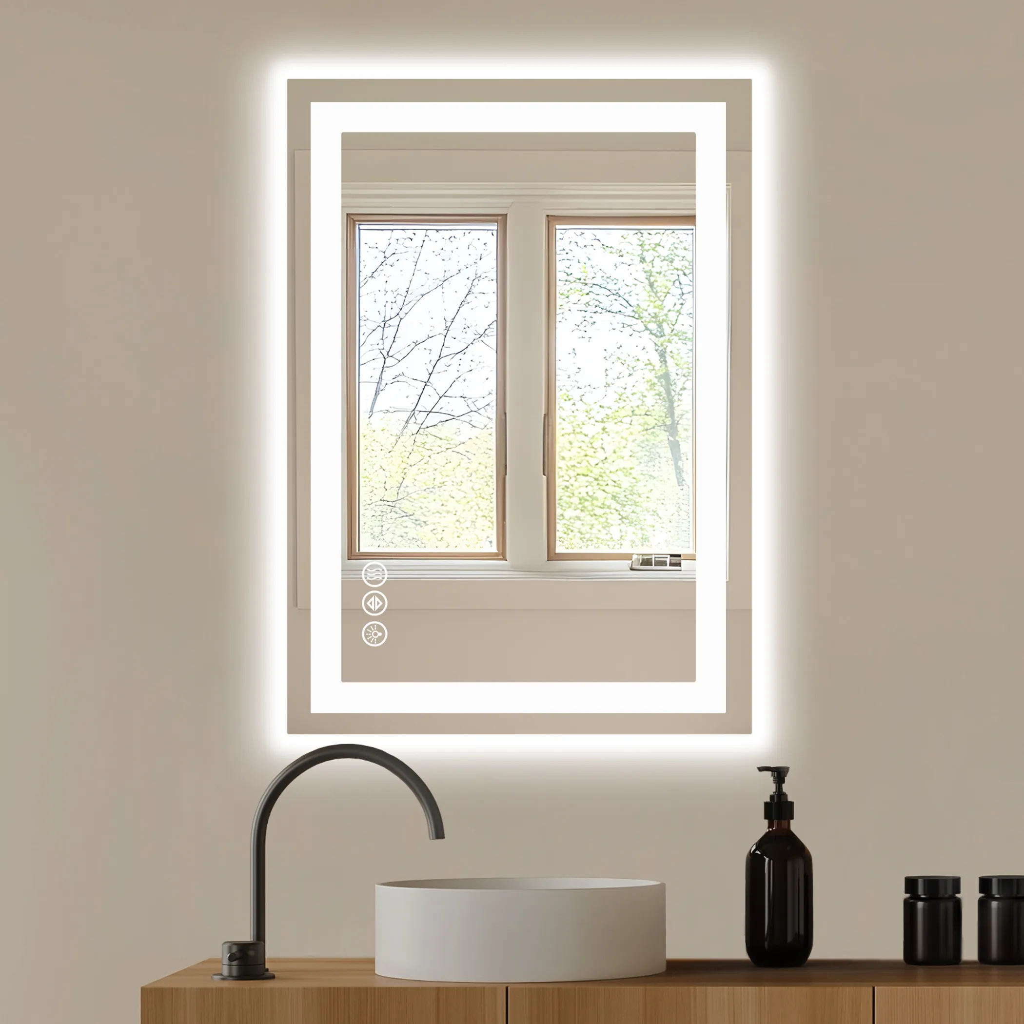 Gương phòng tắm không viền tích hợp đèn 51cm - Ảnh 5