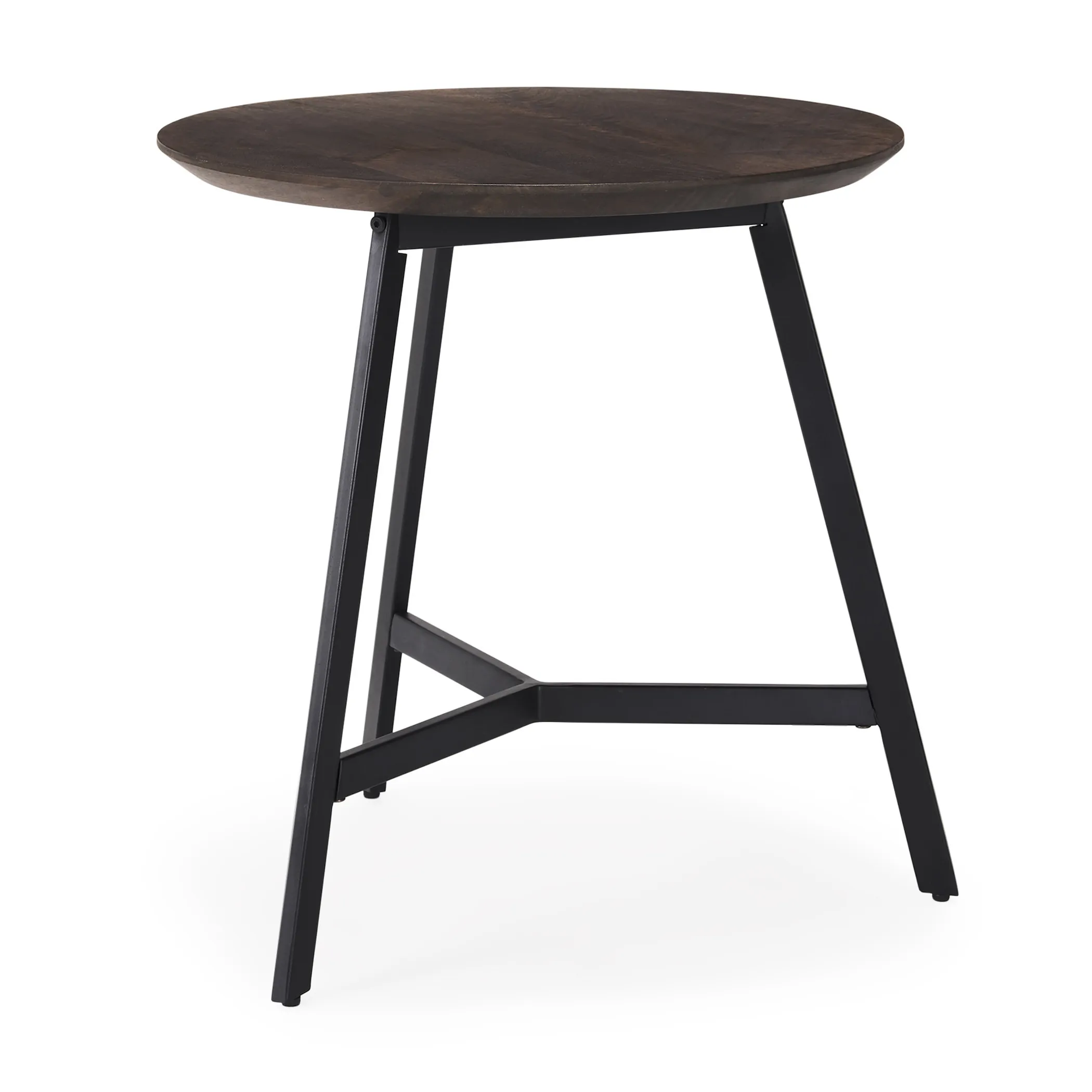 Bàn khay gỗ tự nhiên chân kim loại màu nâu espresso và đen 58cm - Ảnh 3