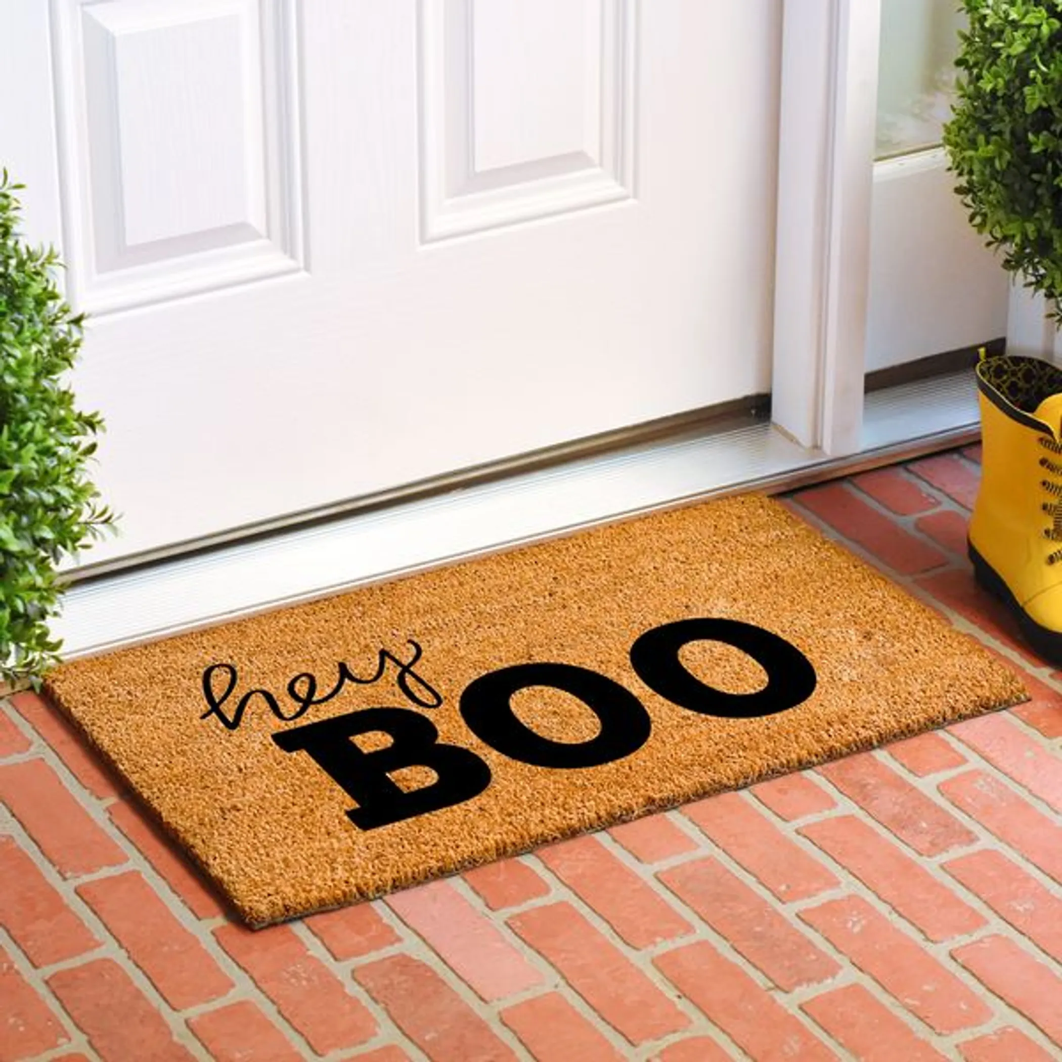 Thảm chùi chân xơ dừa Calloway Mills Halloween chữ Hey Boo - Ảnh 2