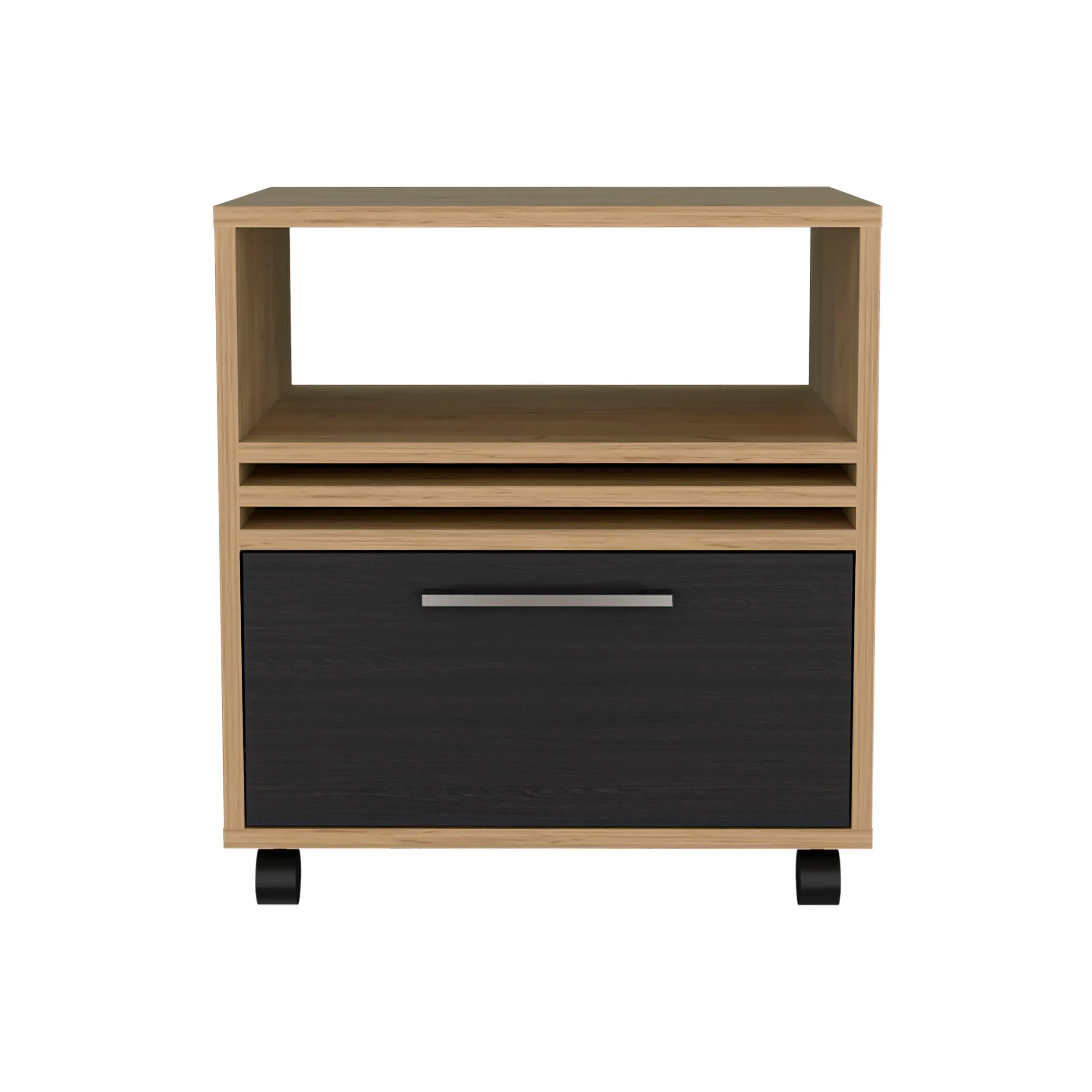 Tủ đầu giường Vance cao 51cm, một ngăn kéo, có bánh xe, màu gỗ sồi tự nhiên - Ảnh 5