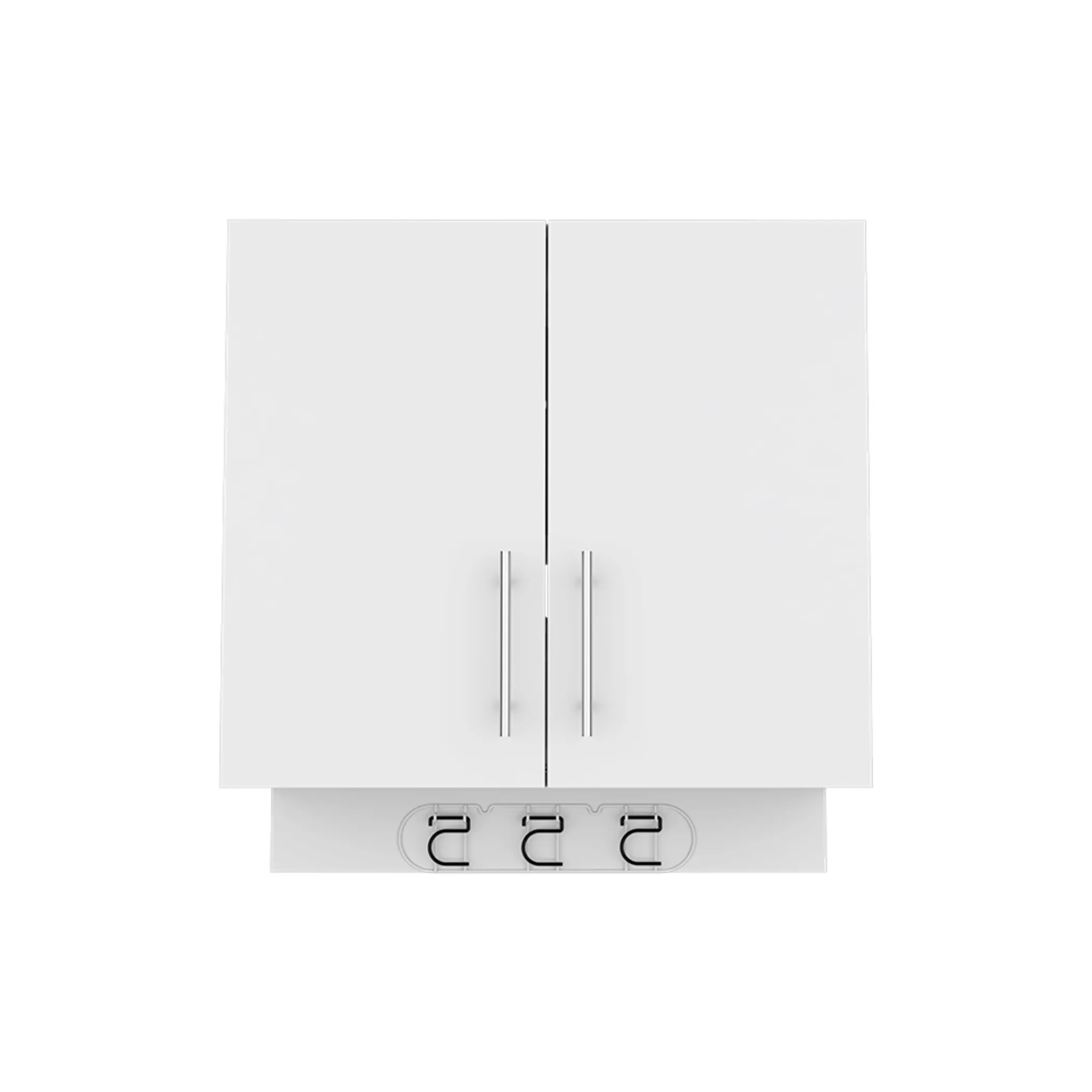 Tủ gỗ treo tường 2 cánh màu trắng 67cm - Ảnh 2