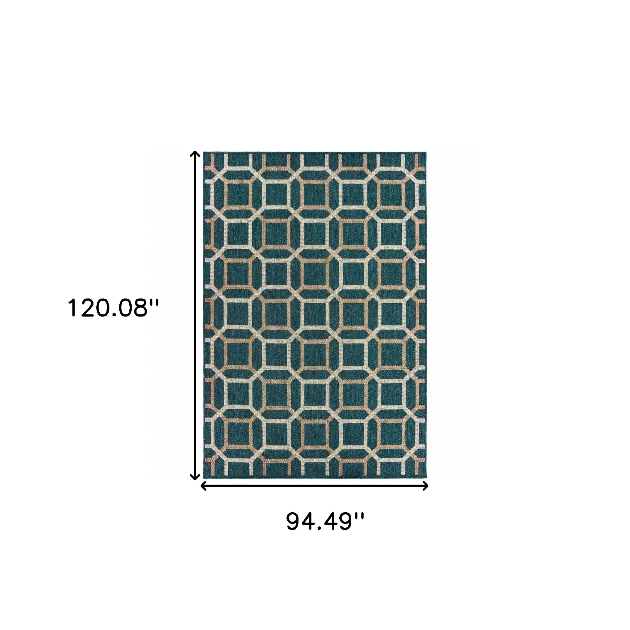 Thảm trải sàn chống bẩn 2,4m x 3m họa tiết hình học màu xanh dương và xám - Ảnh 5