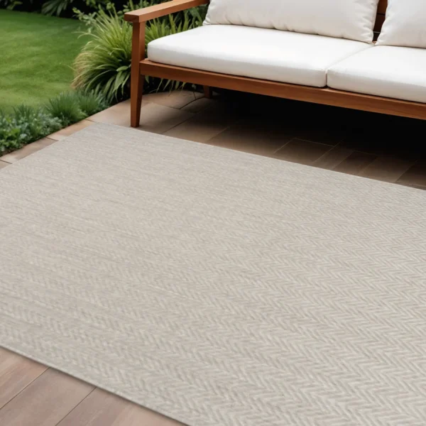 Thảm trải sàn 1,8m x 2,7m họa tiết hình học màu xám