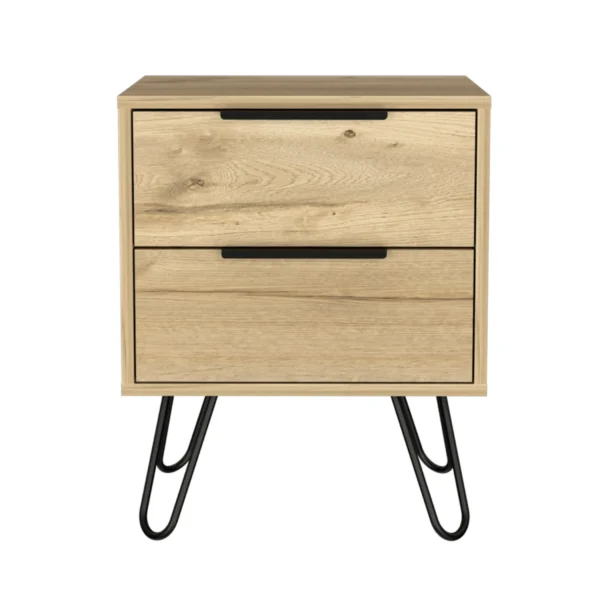 Tủ đầu giường 2 ngăn kéo gỗ công nghiệp màu gỗ sồi 56cm