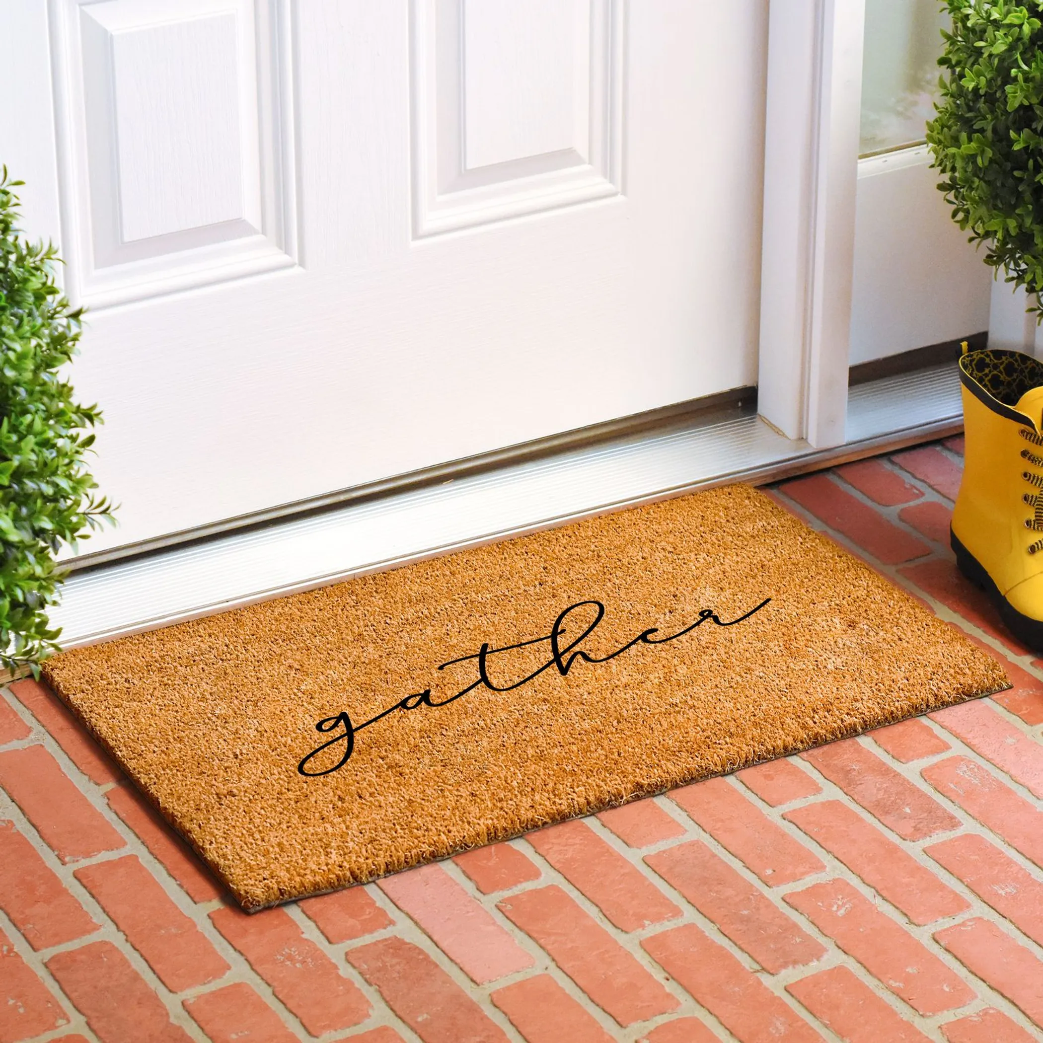 Thảm chùi chân xơ dừa Calloway Mills chữ Gather - nhiều kích thước - Ảnh 2