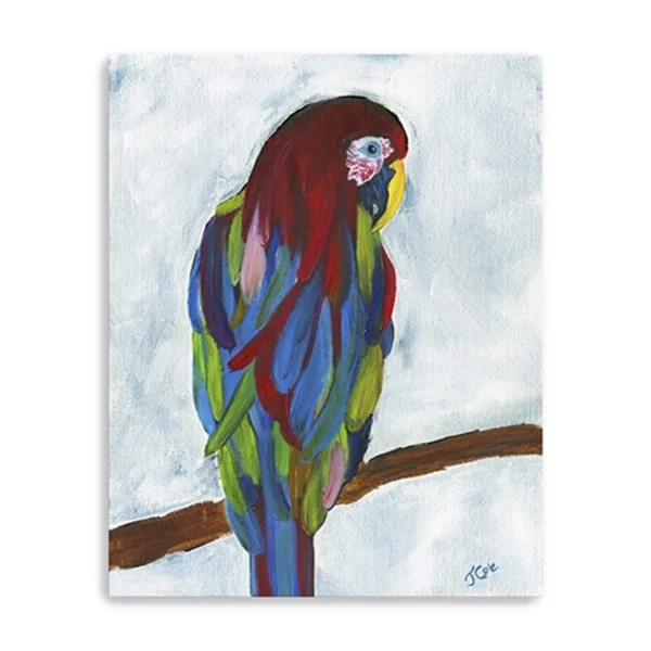 Tranh canvas vẹt nhiệt đới rực rỡ khổ lớn 76cm x 61cm