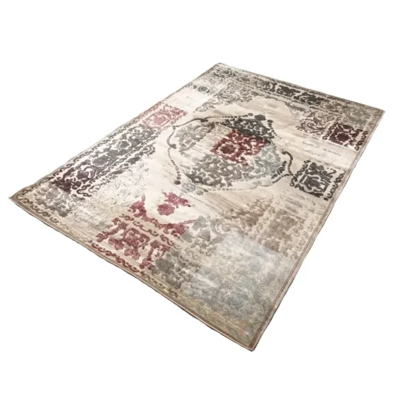 Thảm trải sàn dệt máy 2,4m x 3,1m màu be bóng mượt phong cách vintage