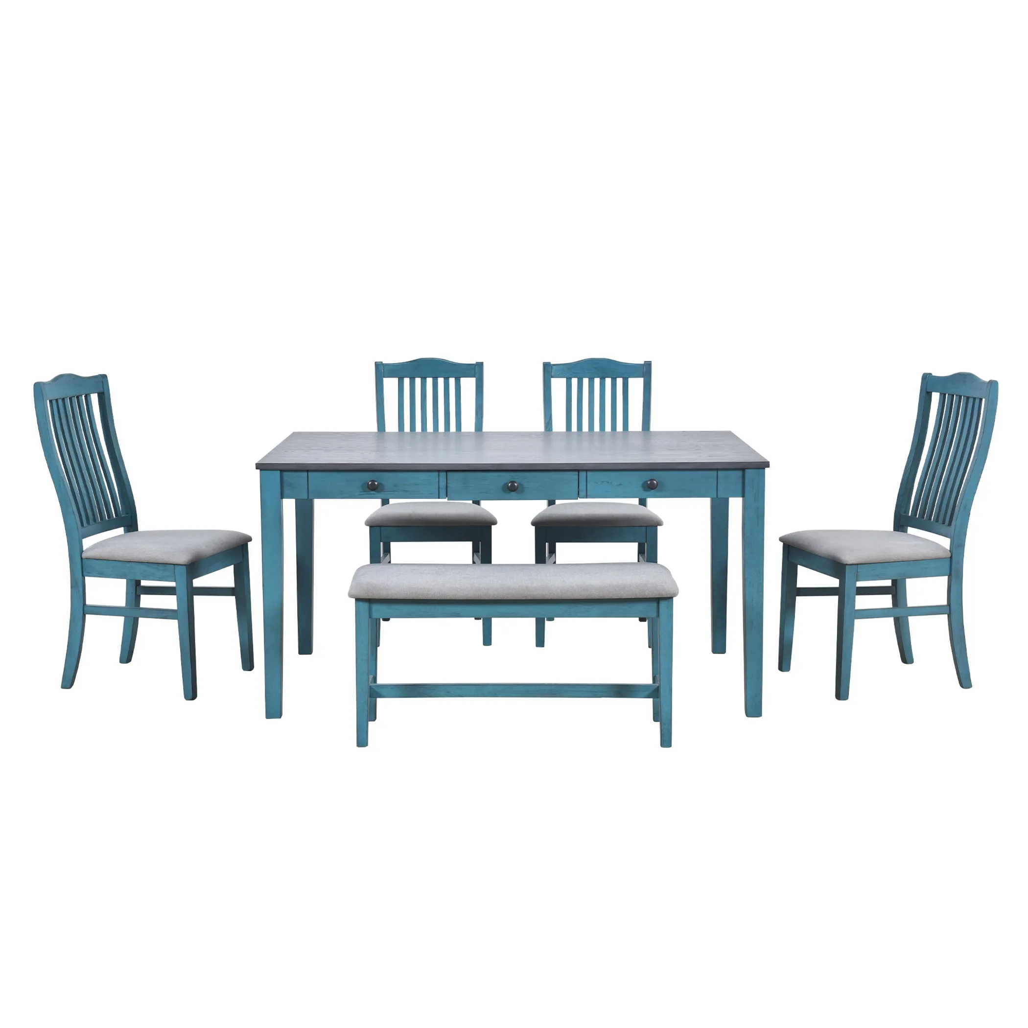 Bộ bàn ăn gỗ 6 món phong cách mid-century - Ảnh 4