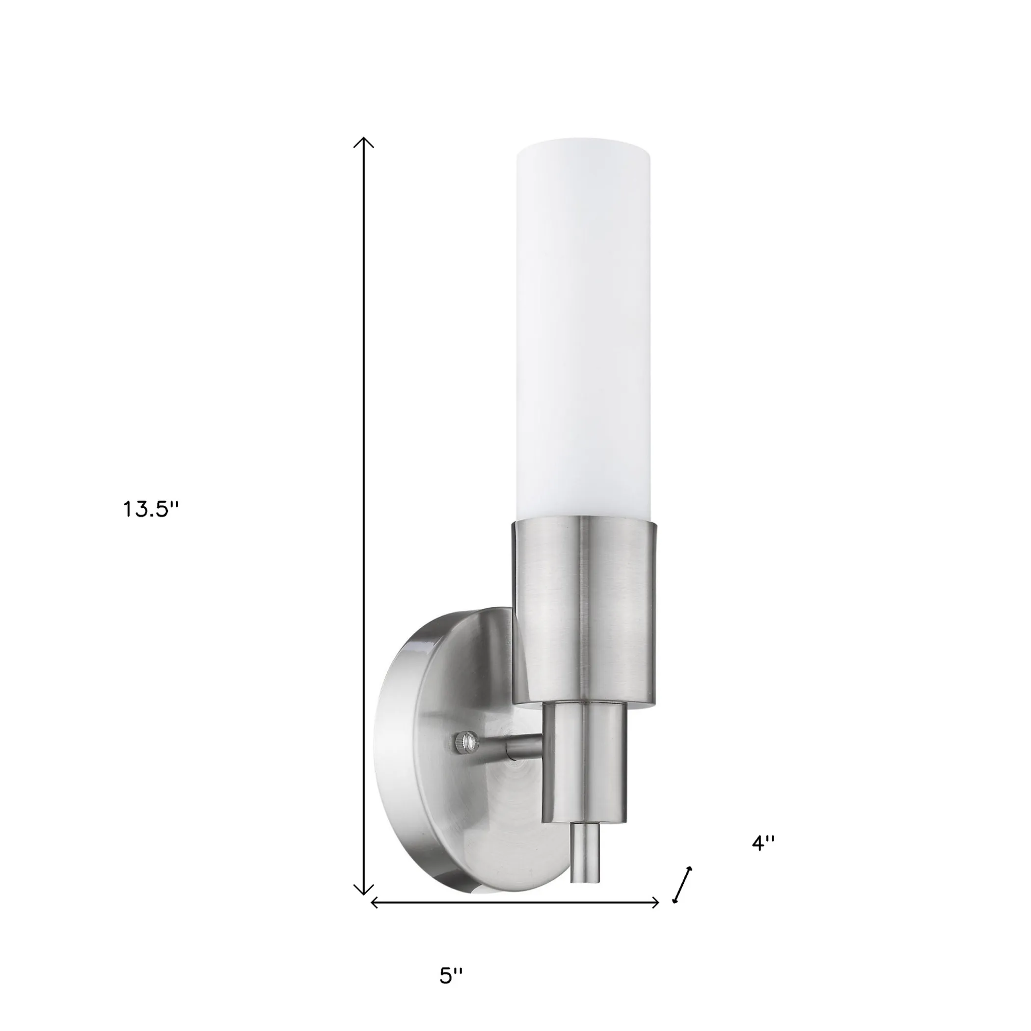 Đèn tường thân mảnh màu bạc chụp thủy tinh mờ - Ảnh 5