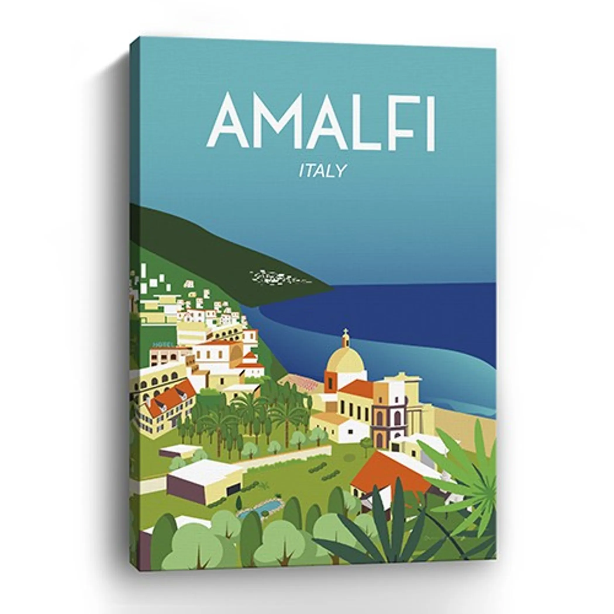 Tranh in không khung bờ biển Amalfi rực rỡ - Ảnh 2