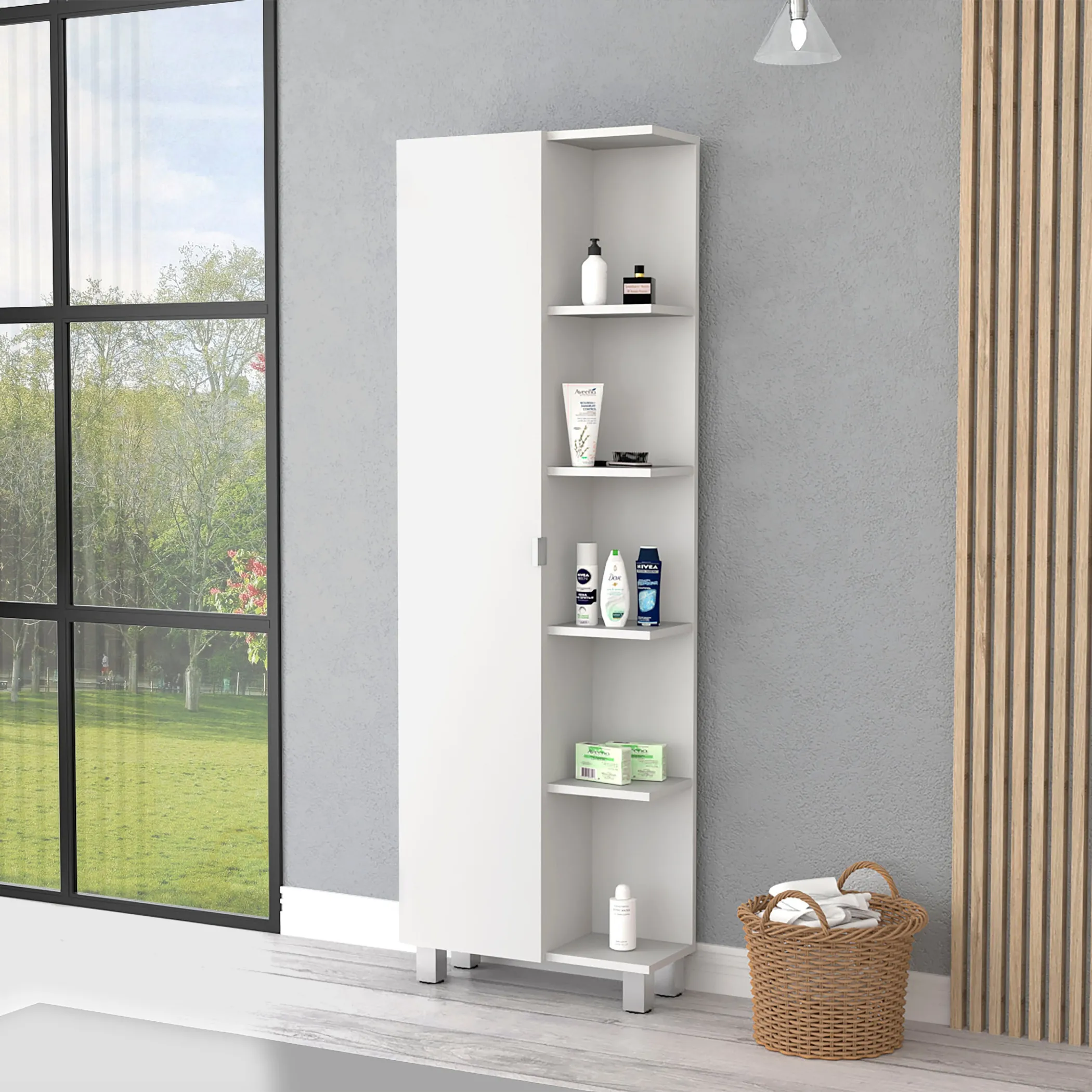 Tủ trang trí màu trắng 9 ngăn rộng 51cm - Ảnh 5