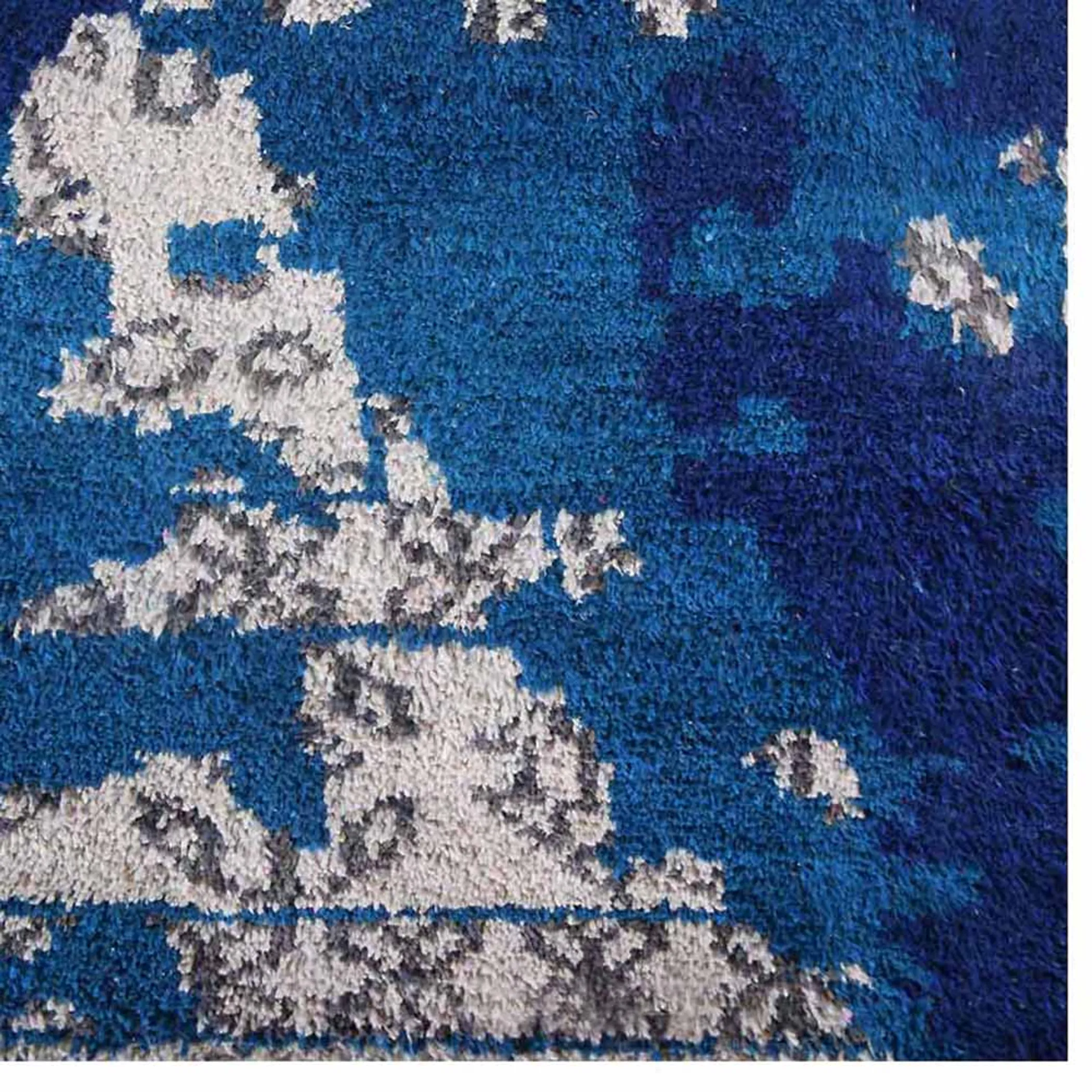 Thảm lụa dệt thắt tay Rugsotic Carpets họa tiết trừu tượng xanh be - Ảnh 4