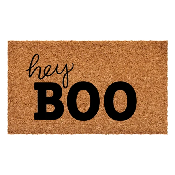 Thảm chùi chân xơ dừa Calloway Mills Halloween chữ Hey Boo