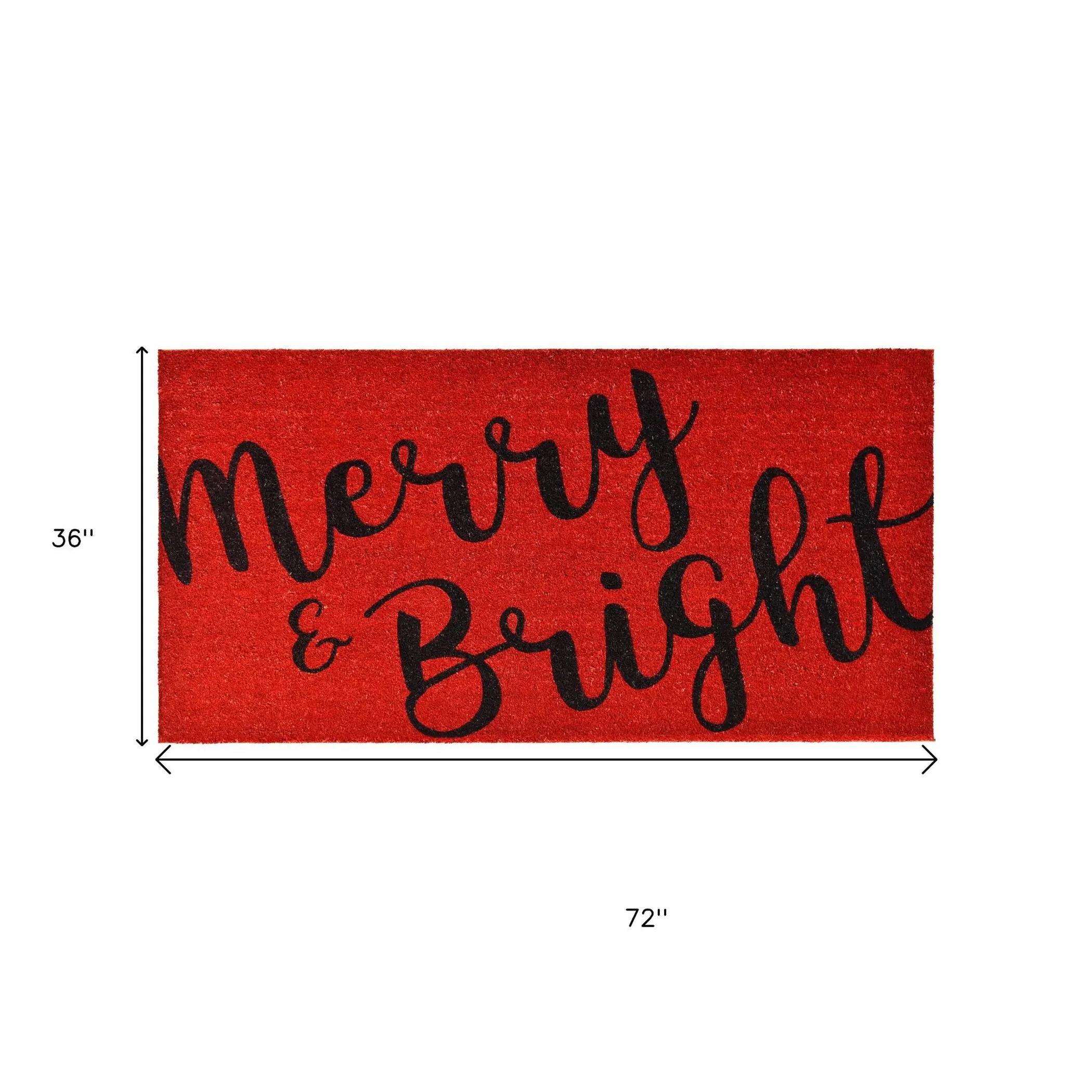 Thảm chùi chân xơ dừa Giáng sinh Merry and Bright 91cm x 183cm đỏ đen - Ảnh 5