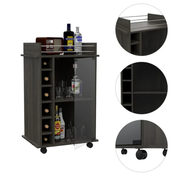 Xe đẩy quầy bar Barbieri với sáu hộc dọc thân