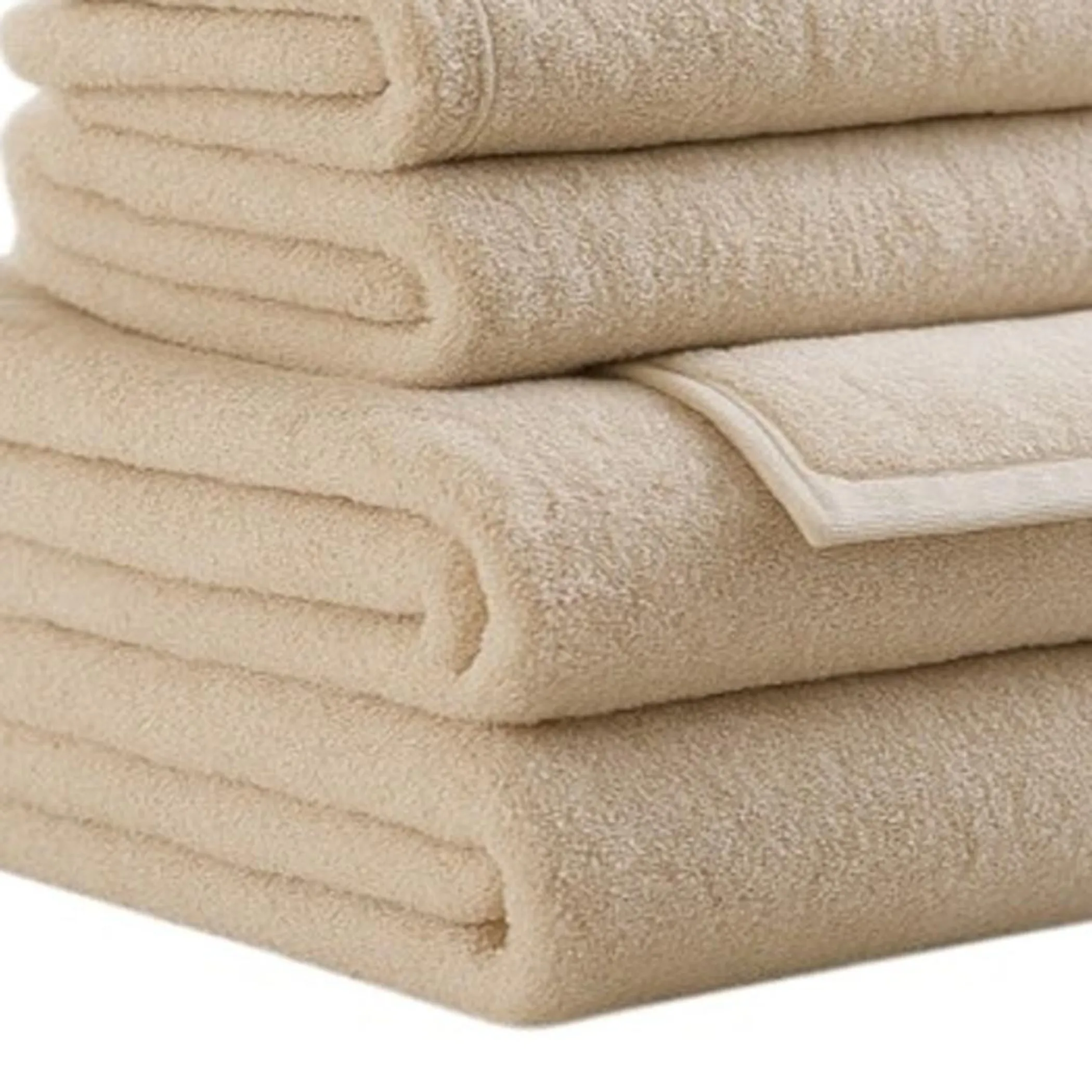 Bộ 6 khăn cotton terry nhanh khô màu be - Ảnh 3
