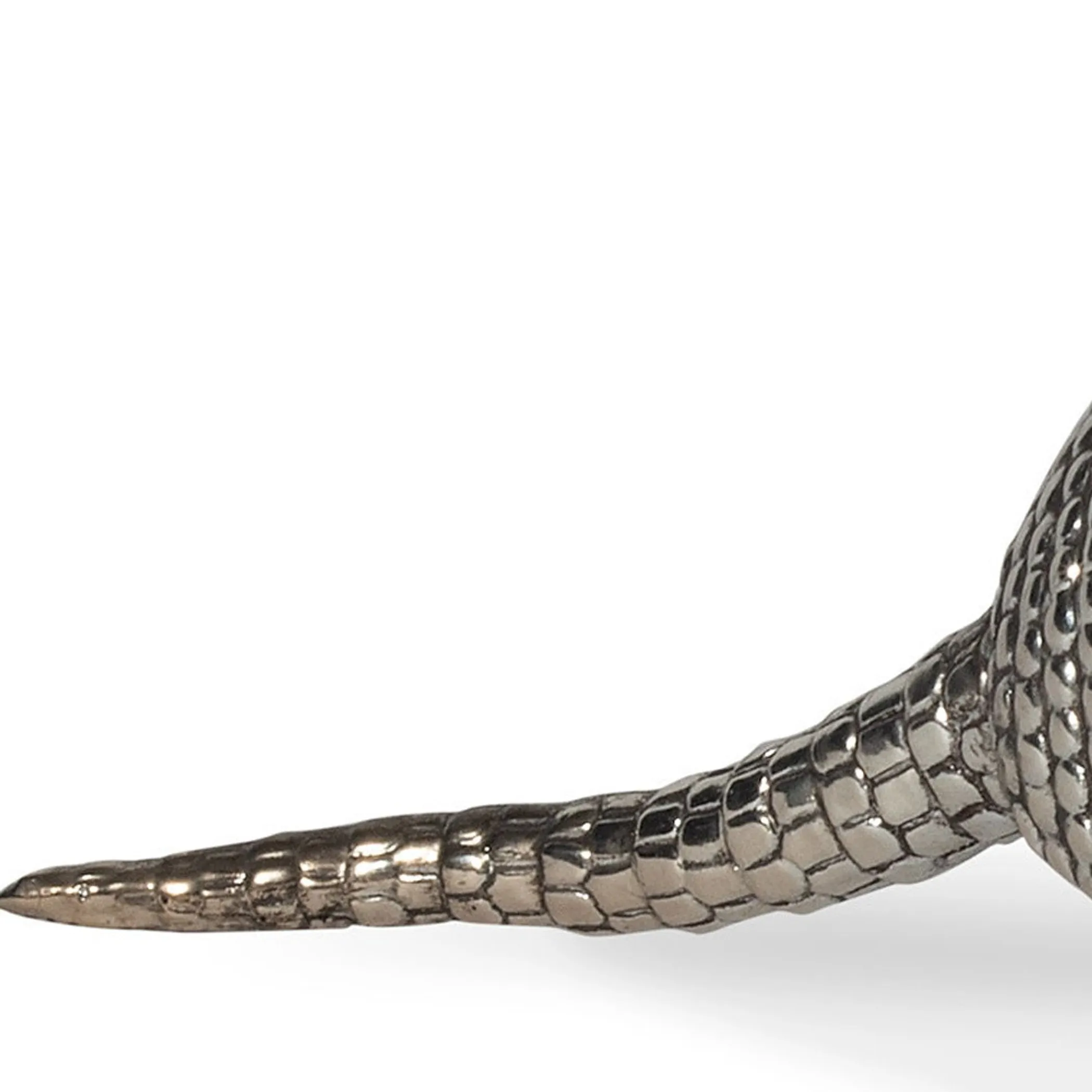Tượng con tatu (armadillo) bằng nhựa resin màu bạc 15cm - Ảnh 4