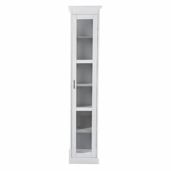 Tủ trưng bày cửa kính viền phào màu trắng cao 196cm
