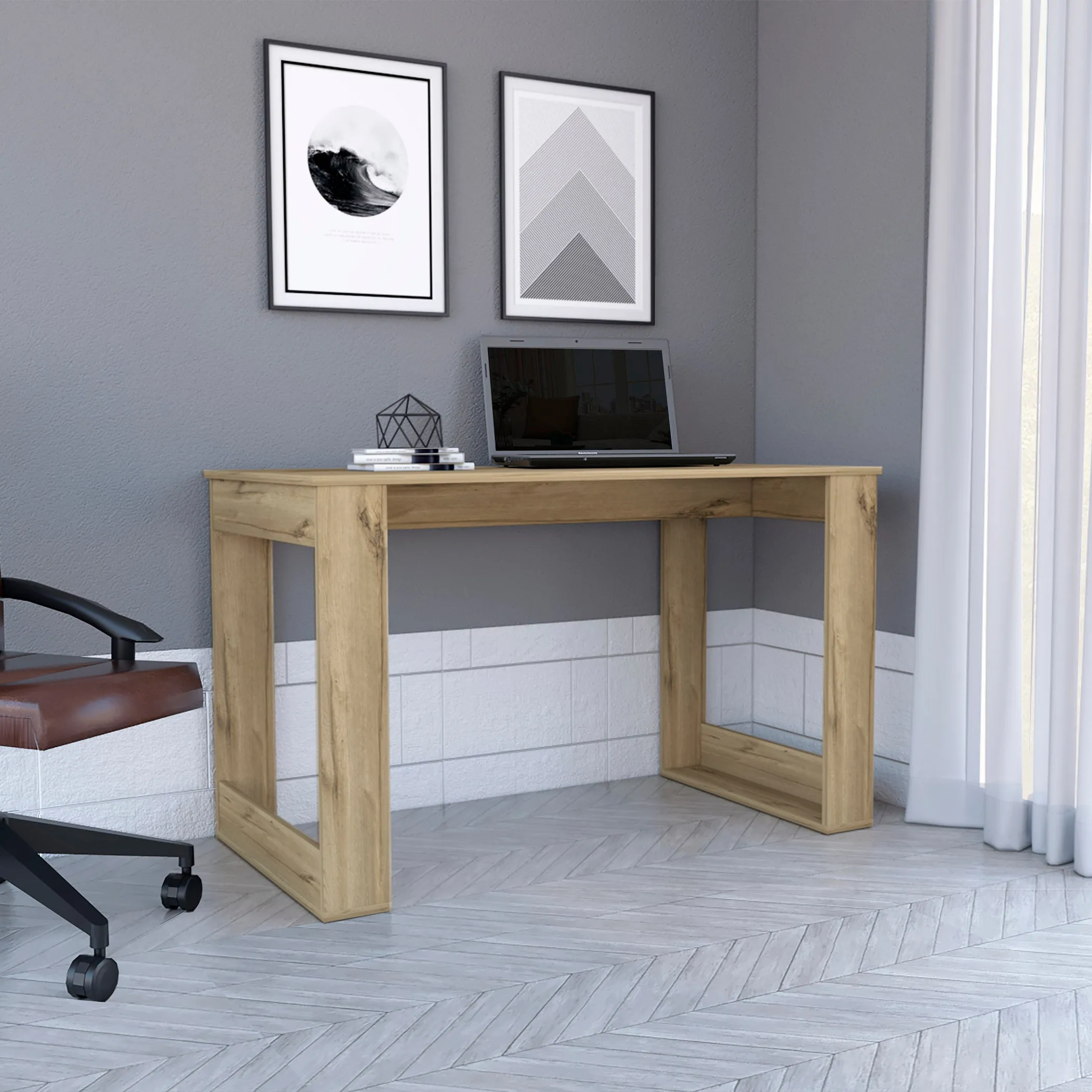 Bàn làm việc Oviedo 120cm màu gỗ sồi sáng