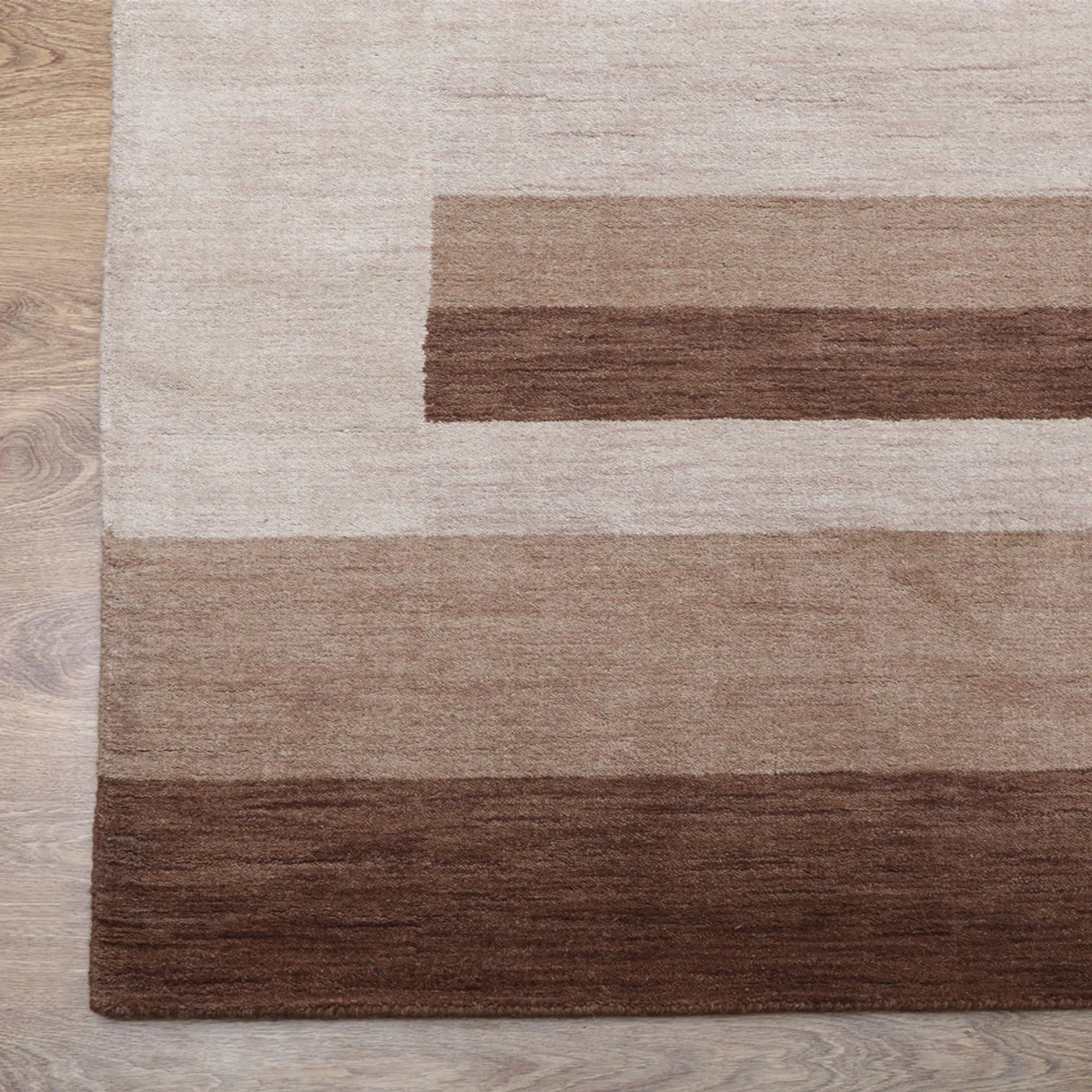 Thảm len dệt thắt tay Rugsotic Carpets phong cách đương đại màu nâu be - Ảnh 5