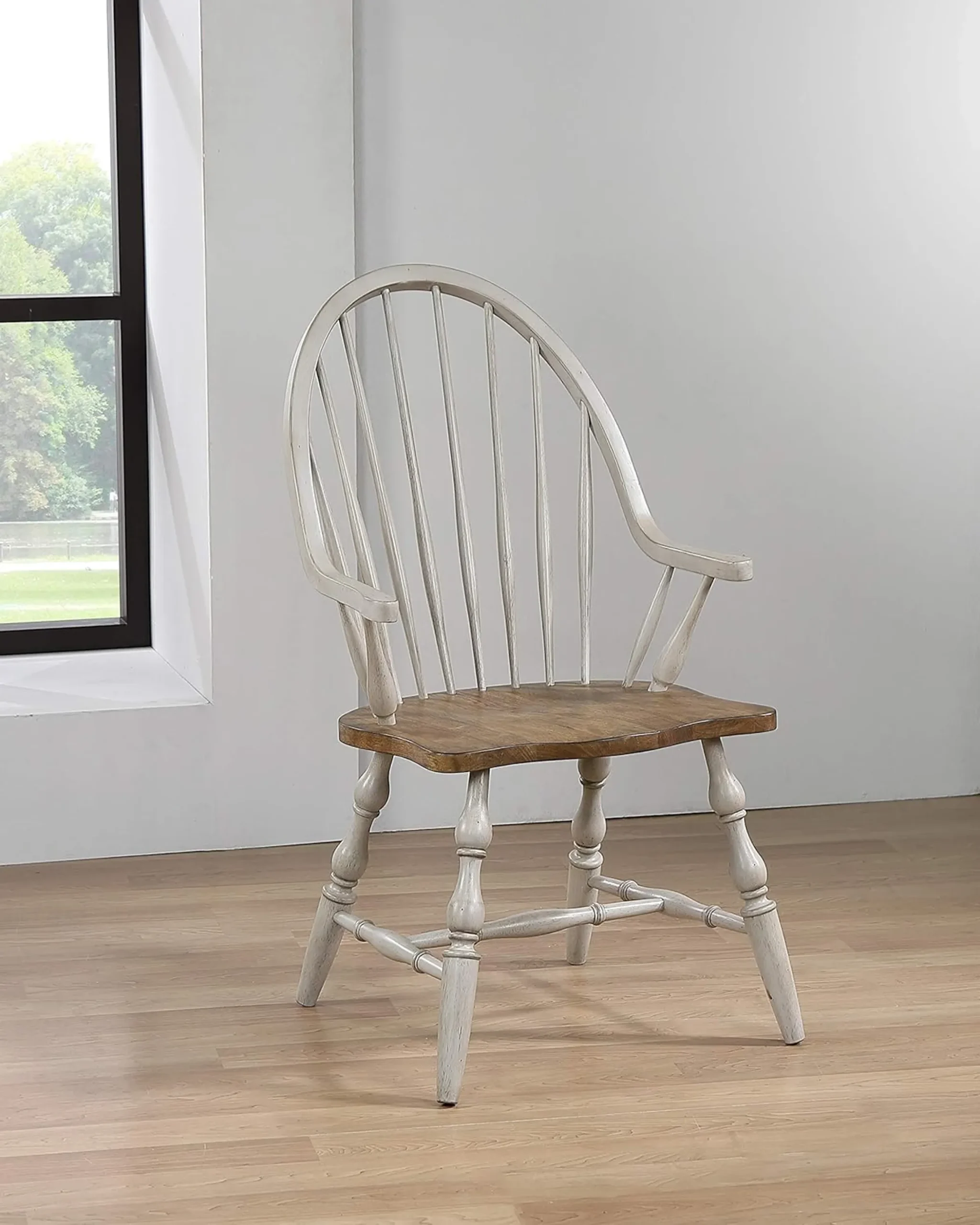 Ghế ăn có tay vịn lưng nan Windsor Sunset Trading Country Grove, lắp sẵn - Ảnh 2