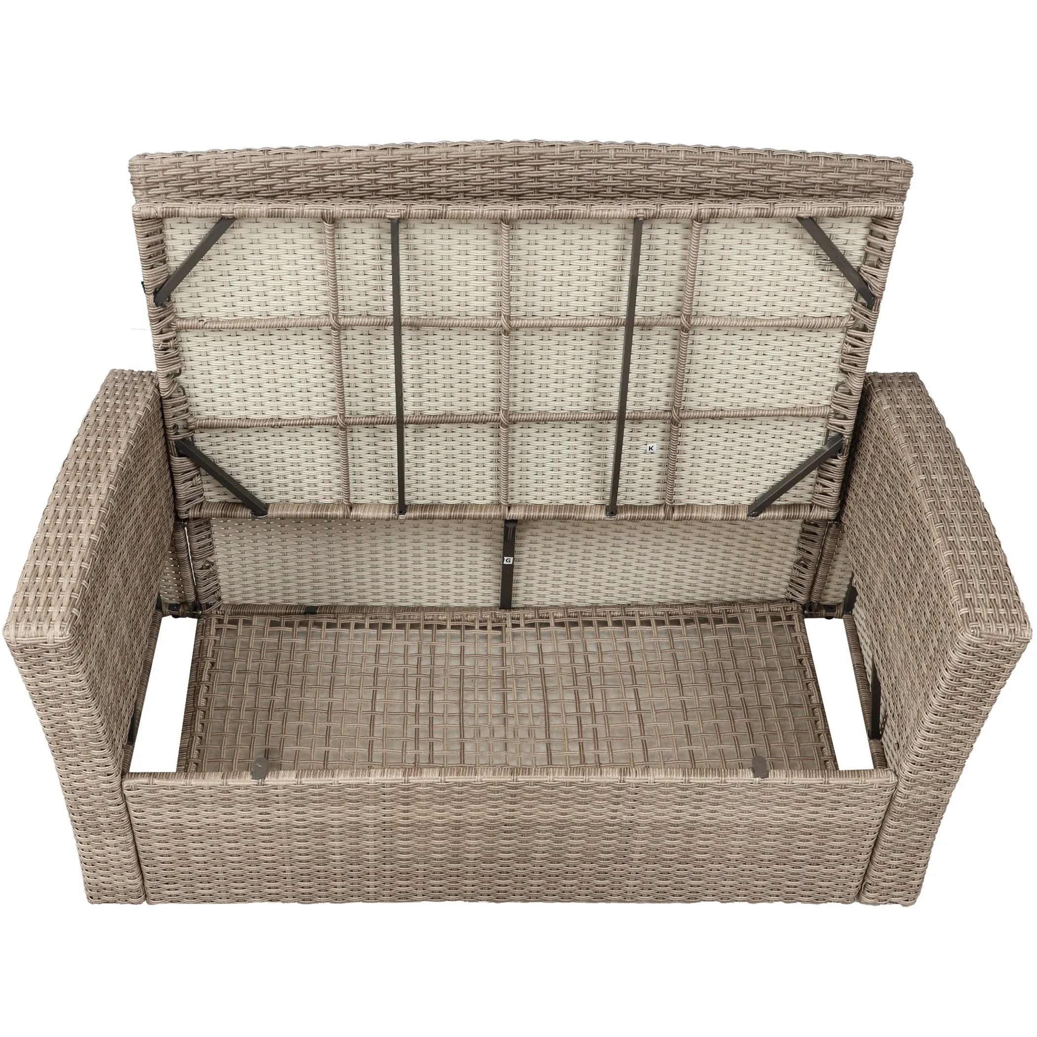 Bộ bàn ghế sân vườn 4 món khung mây đan Tengbian - Ảnh 6