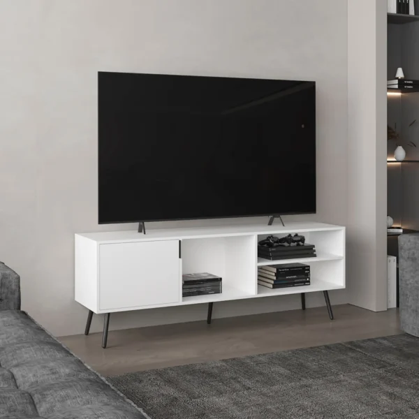 Kệ tivi Vulcan rộng 160cm, 1 ngăn tủ và 3 kệ mở