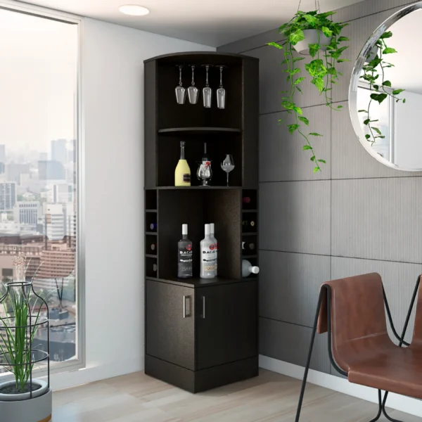 Tủ quầy bar góc Coppola với tám ô đựng rượu vang
