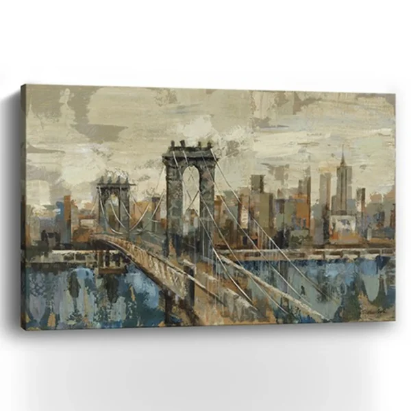 Tranh in không khung đường chân trời New York phong cách cổ điển