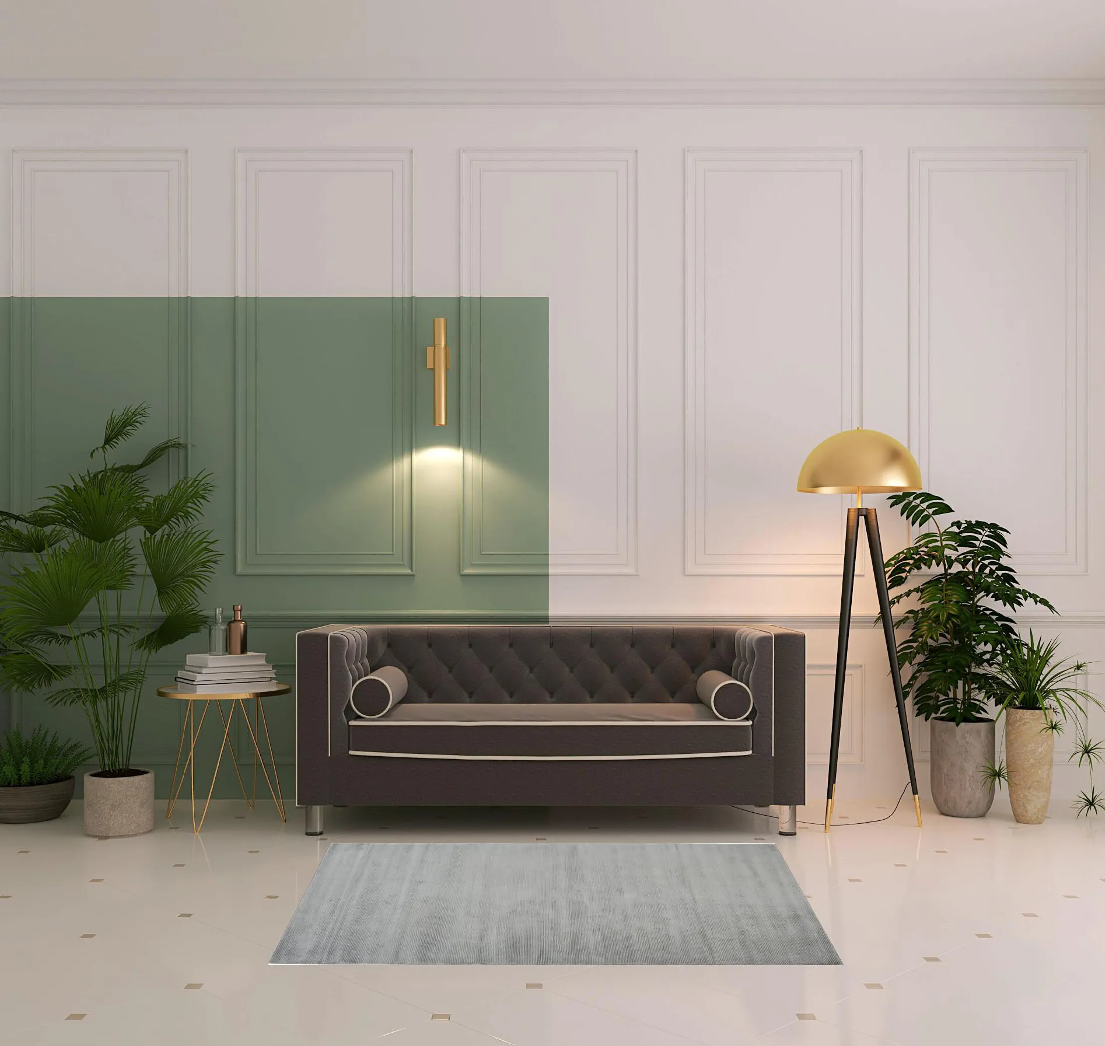 Thảm trải sàn dệt tay 1,2m x 1,8m màu xám - Ảnh 2