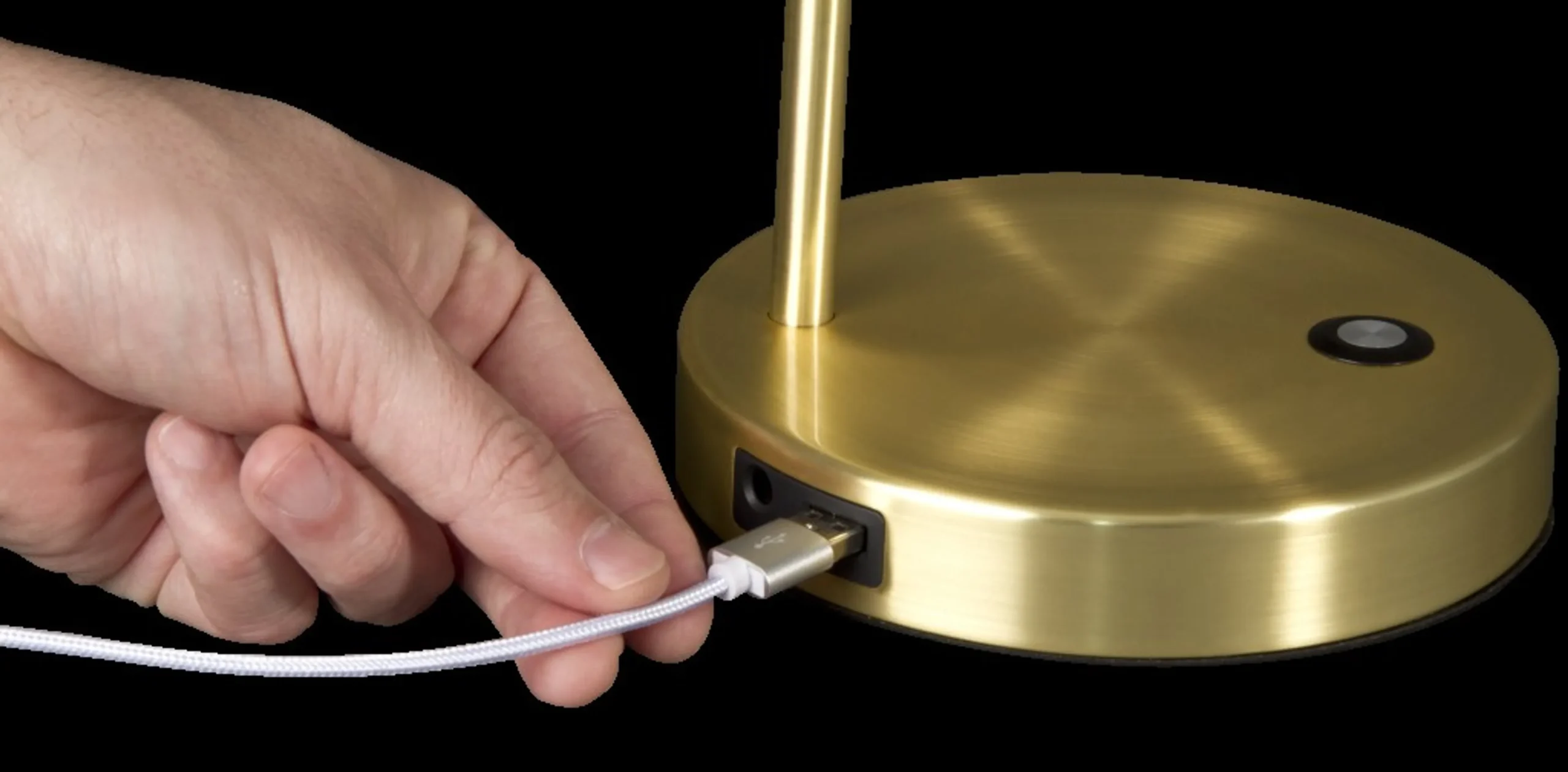 Đèn bàn LED điều chỉnh được màu đồng thau satin bóng - Ảnh 4