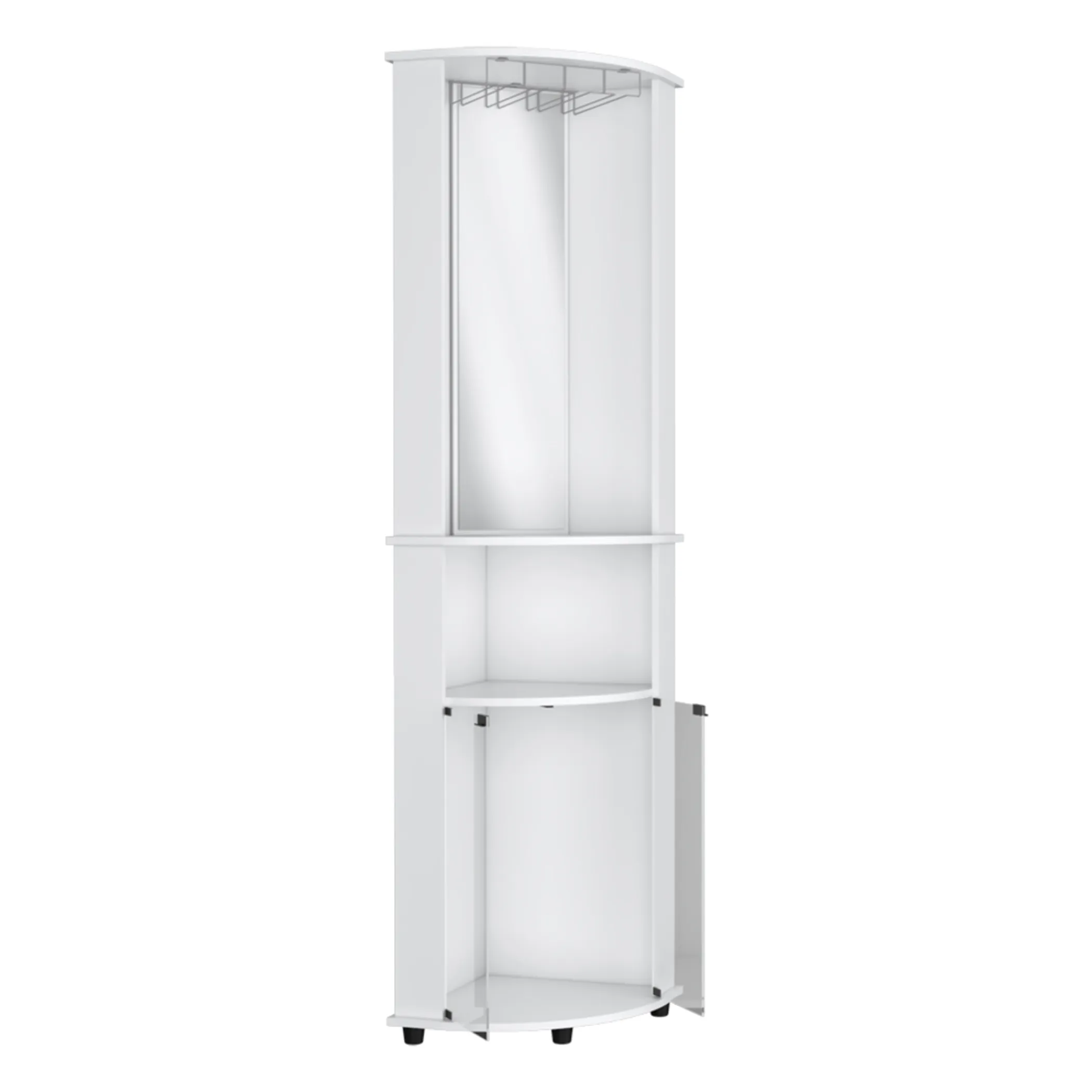 Tủ rượu góc bằng gỗ màu trắng 3 ngăn cao 190cm - Ảnh 3