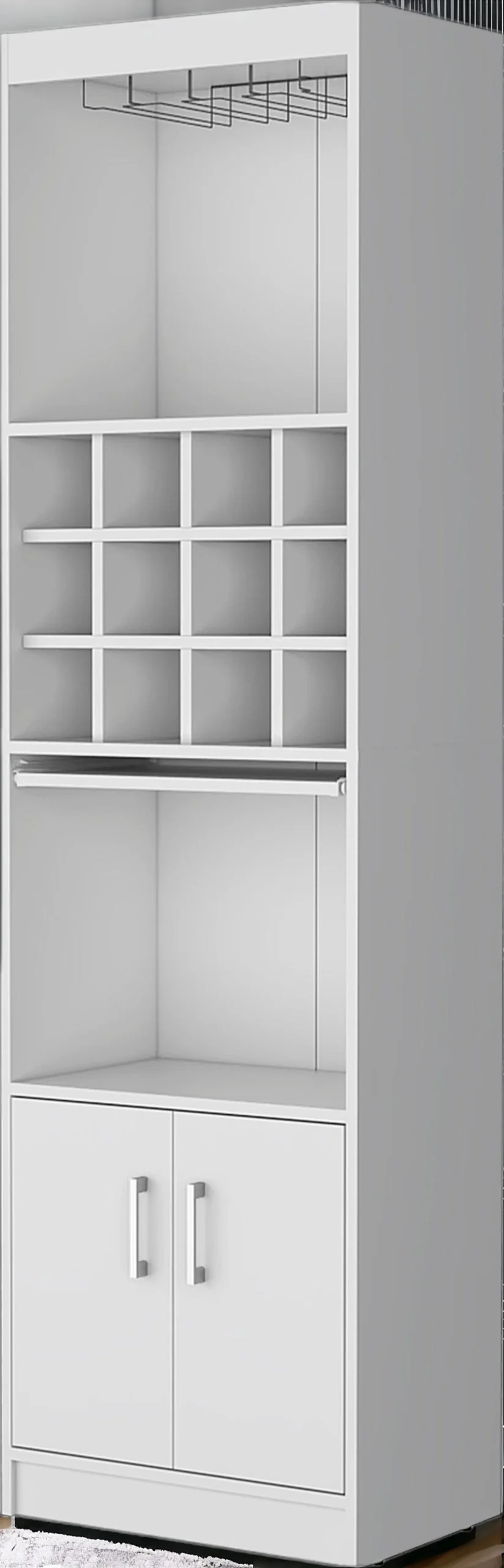 Tủ quầy bar gỗ trắng cao 180cm hai cánh - Ảnh 3