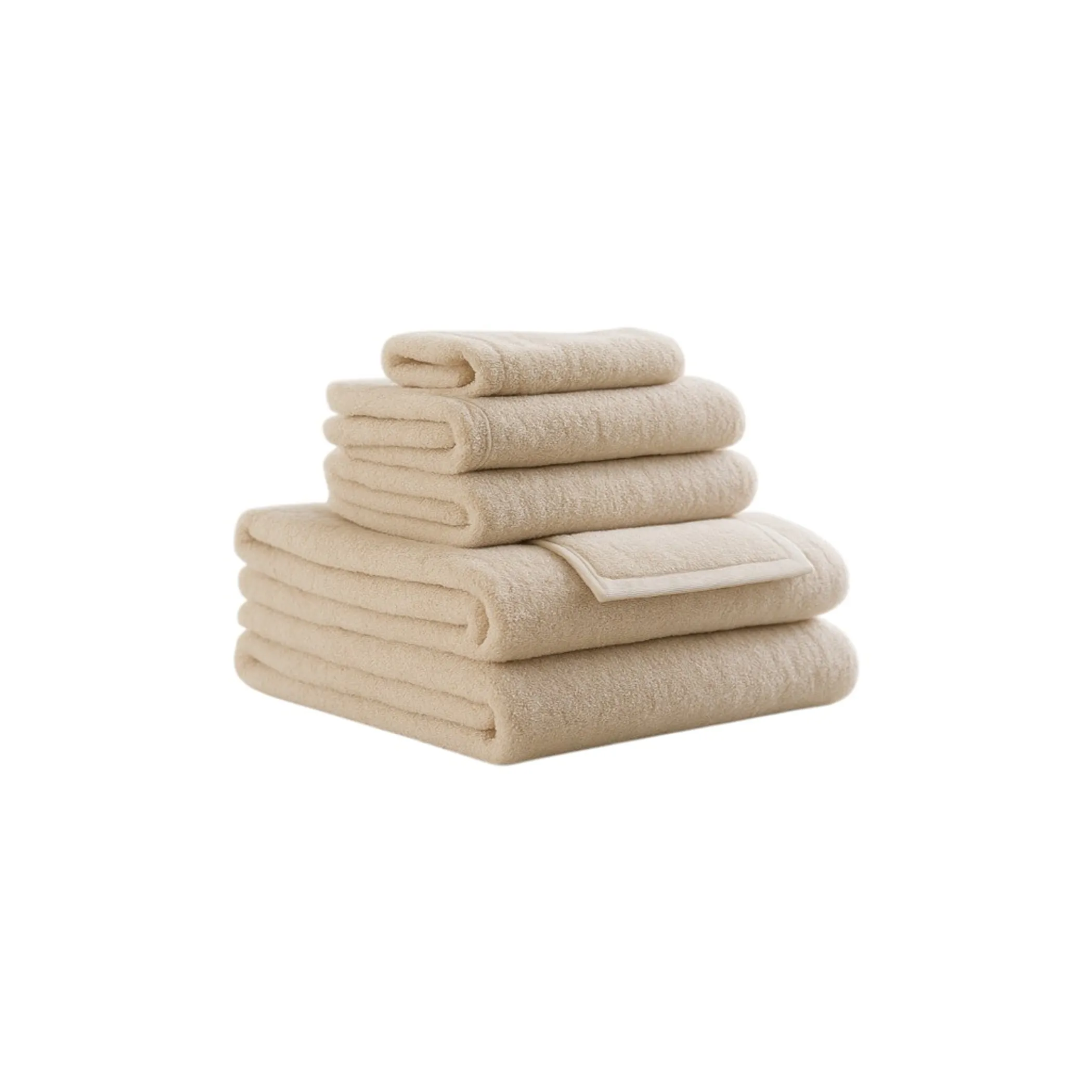 Bộ 6 khăn cotton terry nhanh khô màu be - Ảnh 2
