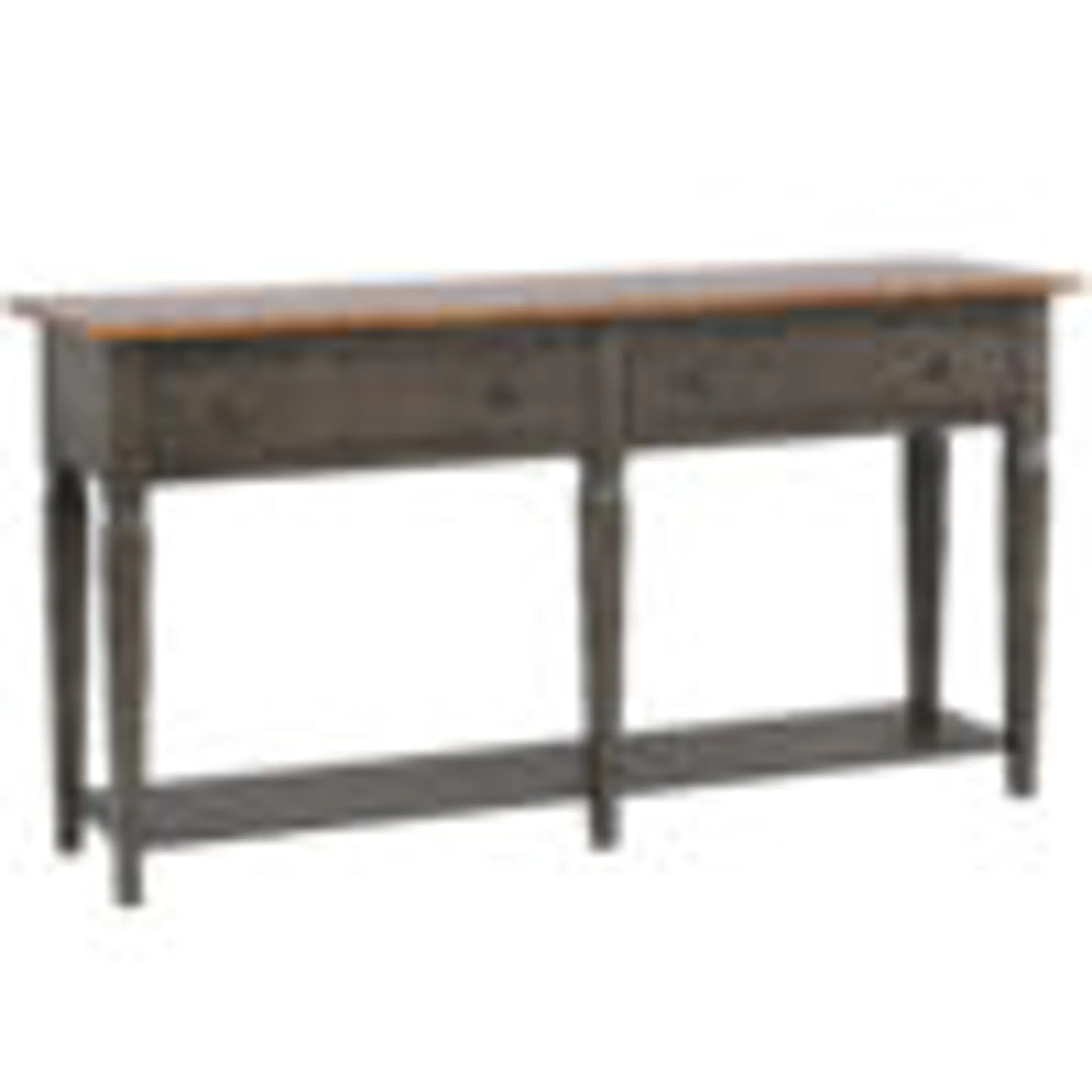 Bàn console Sunset Trading Dakota 157cm có ngăn kéo và kệ, gỗ tự nhiên hai tông nâu xám