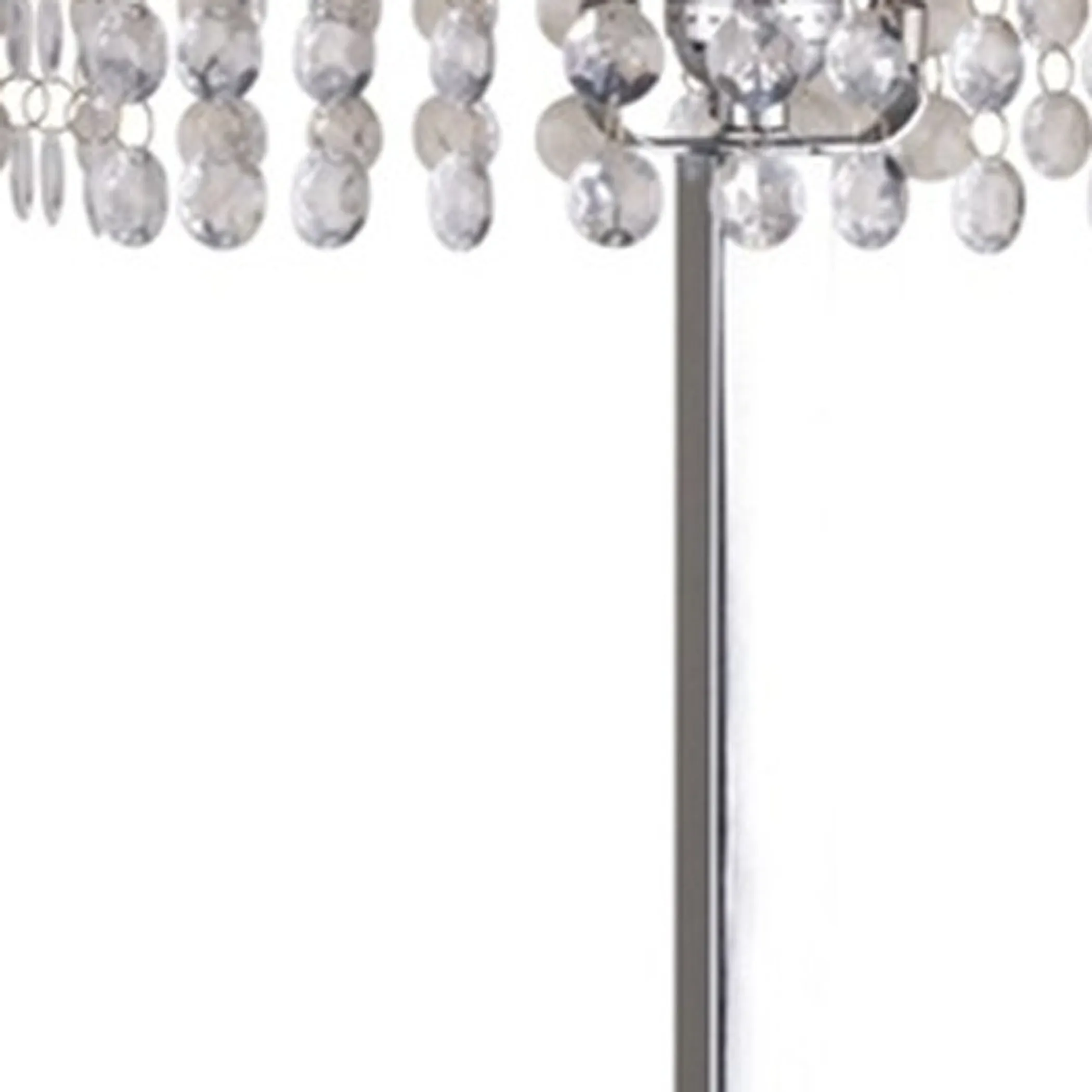 Đèn bàn màu bạc 71cm đính pha lê giả chụp chữ nhật màu trắng - Ảnh 4