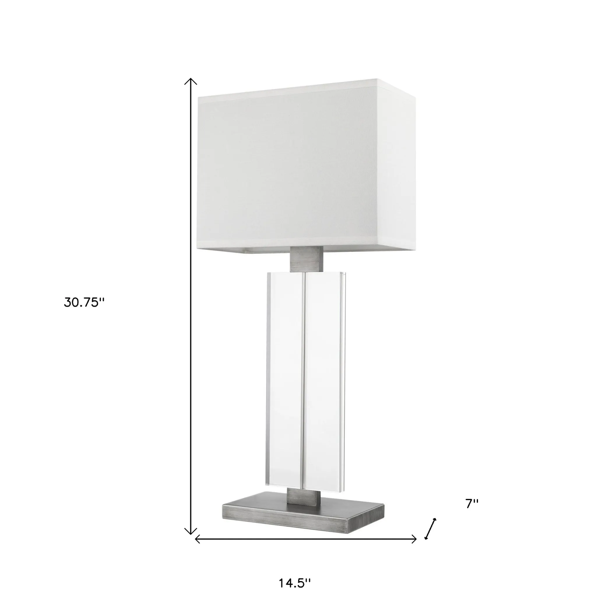 Đèn buffet kim loại và acrylic màu bạc 79cm chụp màu trắng - Ảnh 5