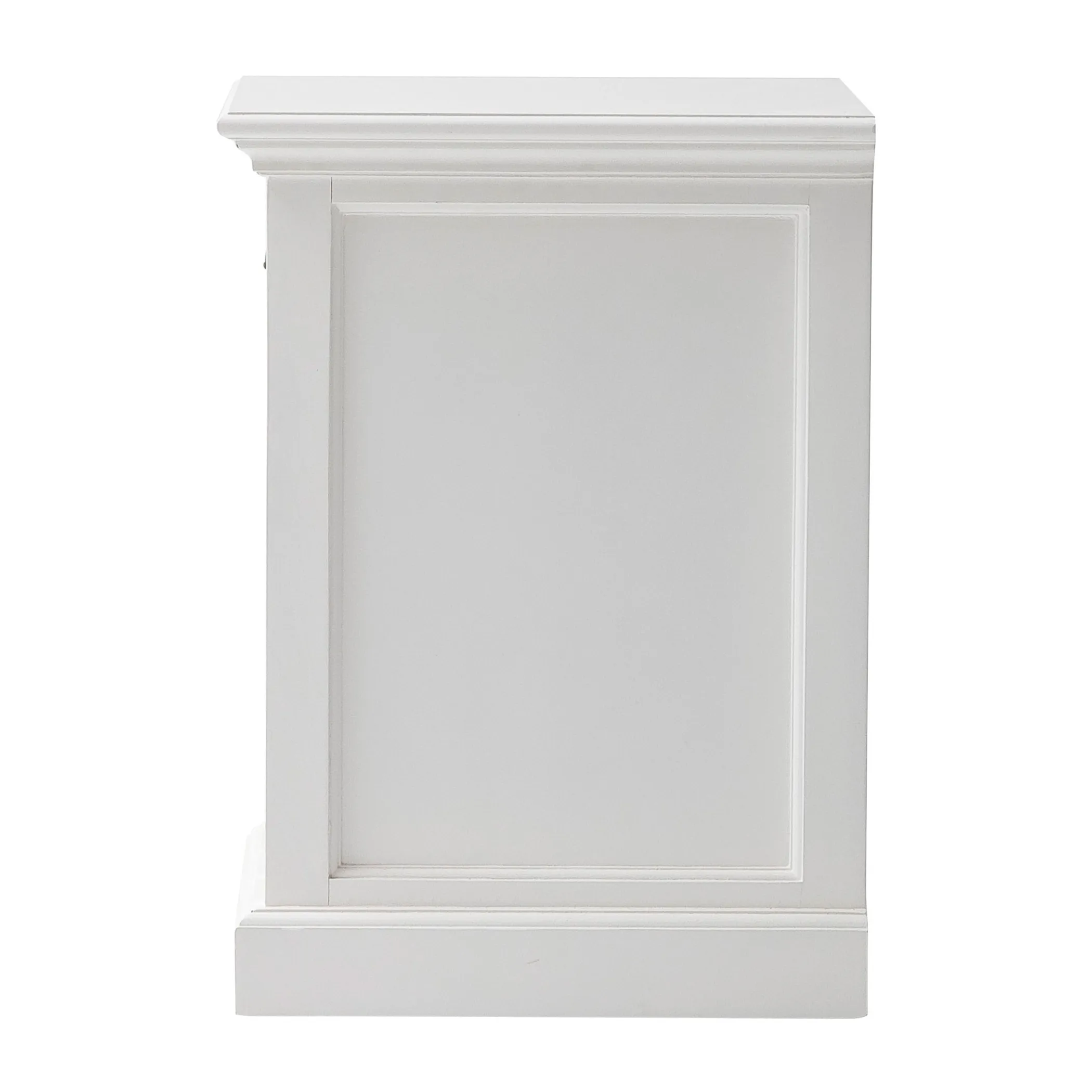 Tủ đầu giường gỗ gụ màu trắng cổ điển có vách ngăn - Ảnh 4