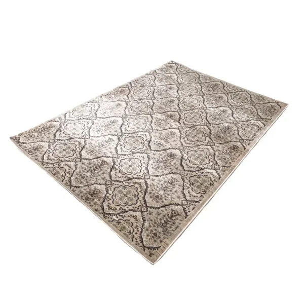 Thảm trải sàn dệt máy 2,4m x 3,1m màu be xanh bóng mượt phong cách vintage