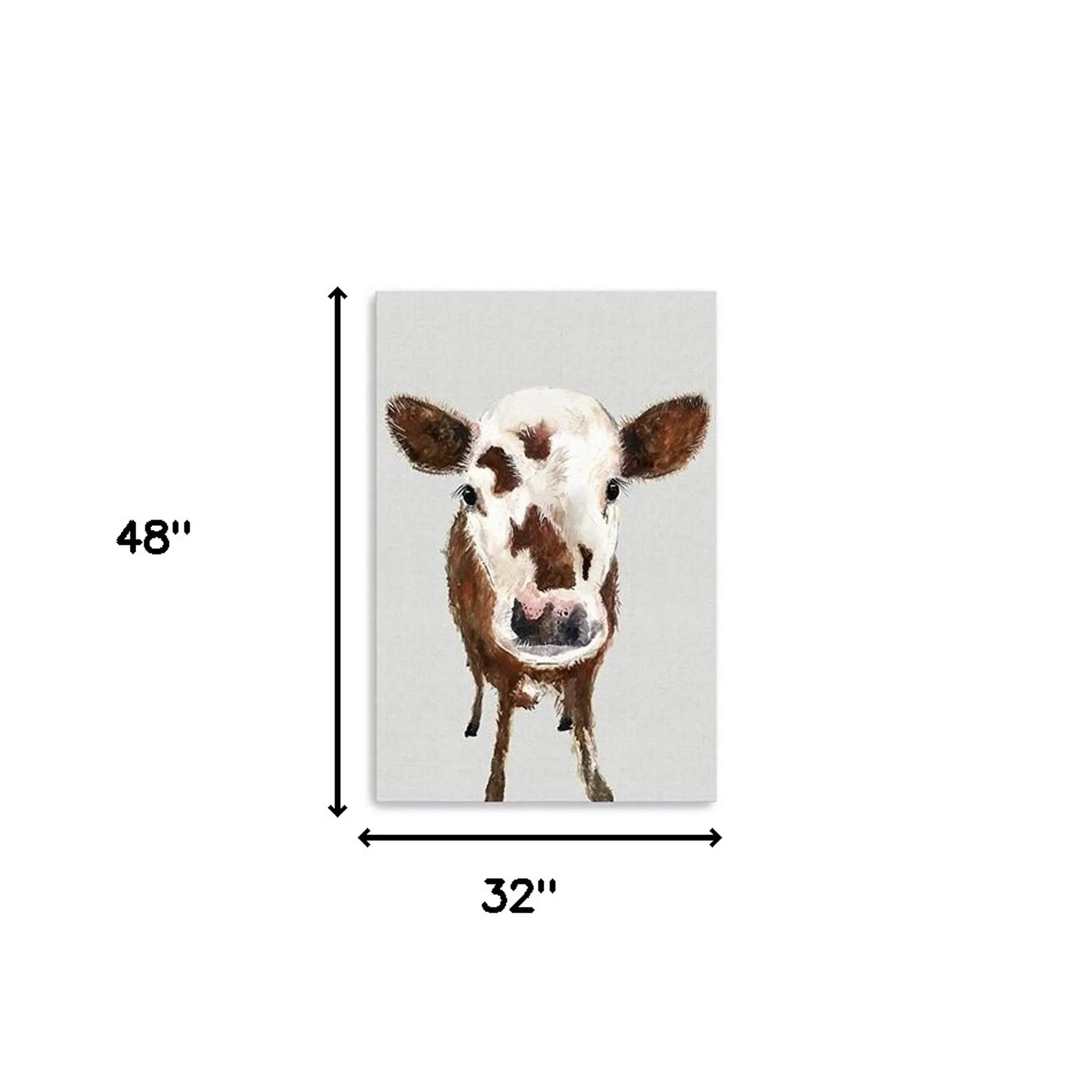 Tranh canvas hình mặt bê con màu nâu trắng 122cm x 81cm - Ảnh 5