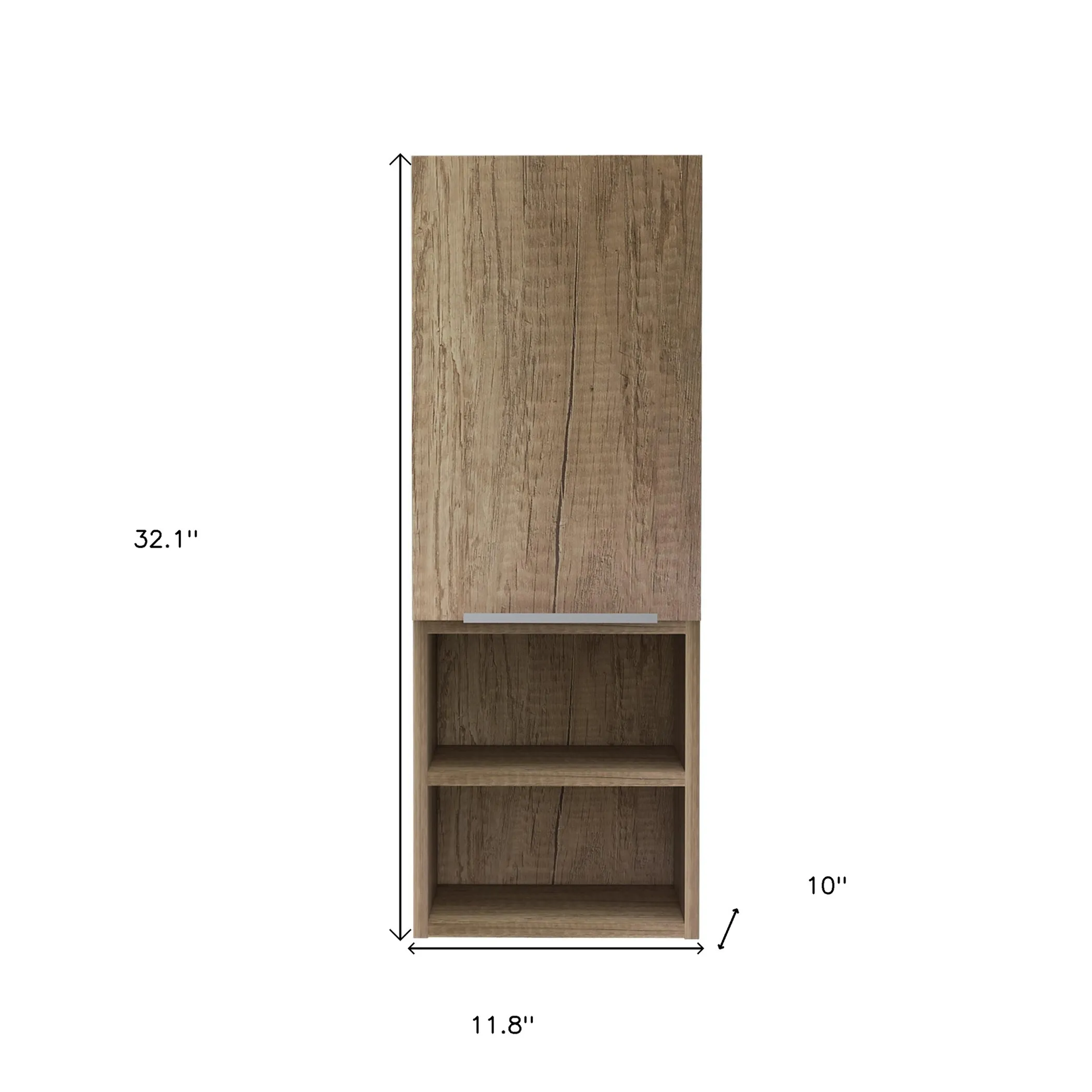 Tủ trang trí gỗ màu nâu rộng 30cm với bốn ngăn kệ - Ảnh 6