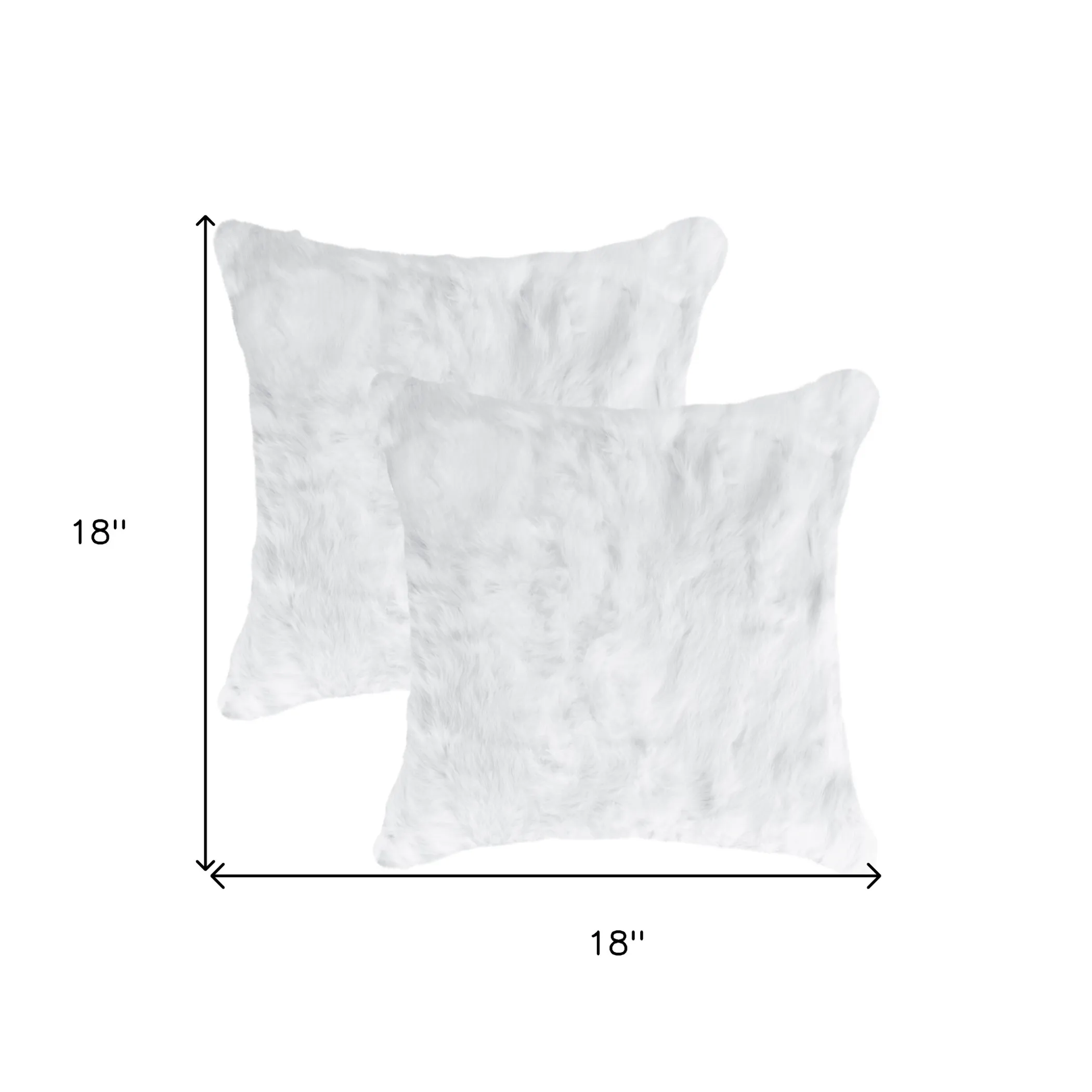 Bộ 2 gối tựa lông thỏ tự nhiên màu trắng 45cm có khóa kéo - Ảnh 5