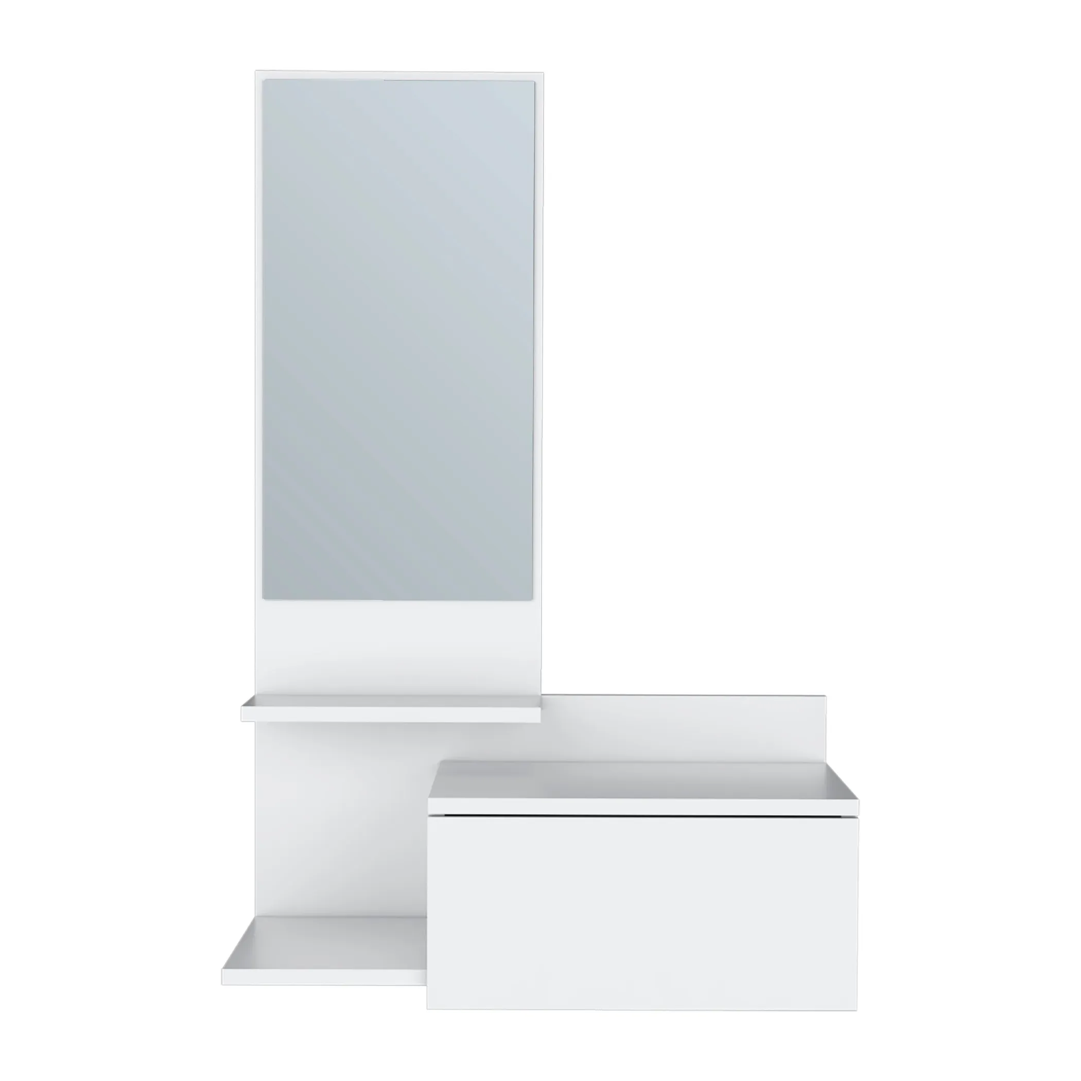 Tủ gỗ treo tường màu trắng có ngăn kéo và gương 91cm - Ảnh 5