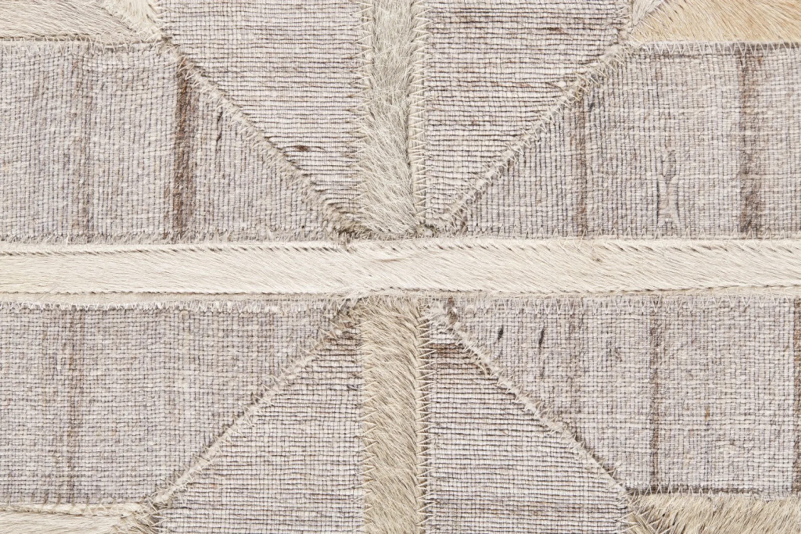 Thảm trải sàn dệt tay 2,4m x 3,35m họa tiết hình học màu xám, ngà và nâu - Ảnh 3